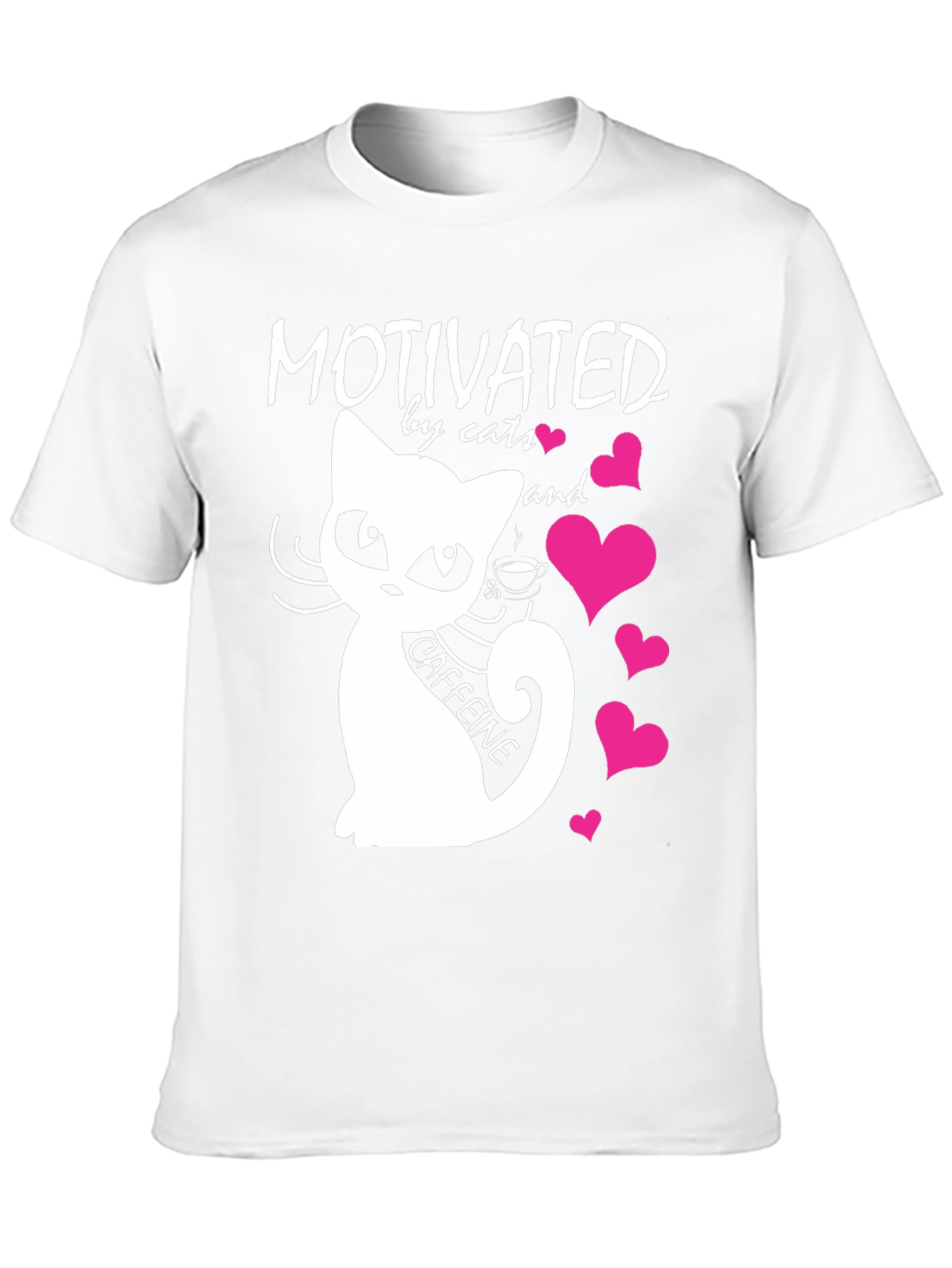 Motivated by Cats and Caffeine T-Shirt - Black