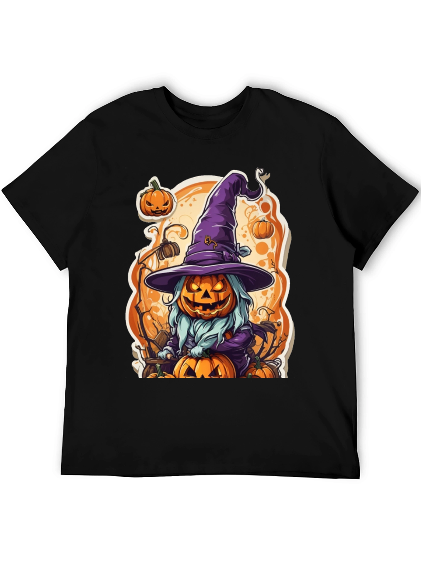 Halloween Pumpkin Witch Graphic Tee