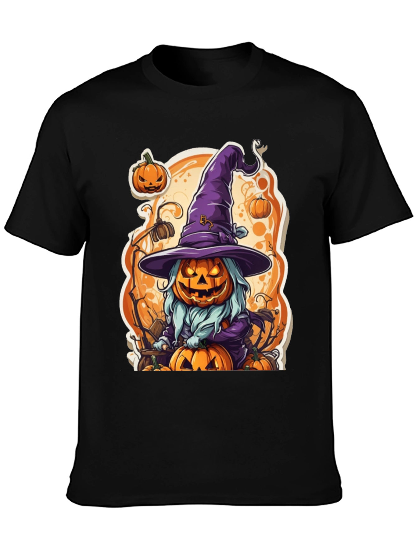 Halloween Pumpkin Witch Graphic Tee