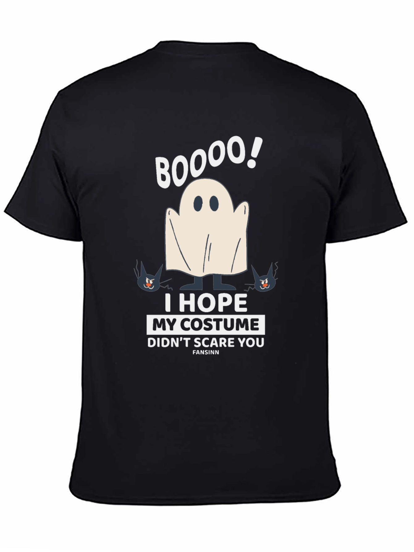 Boo! Halloween Costume T-Shirt Ghost & Cats