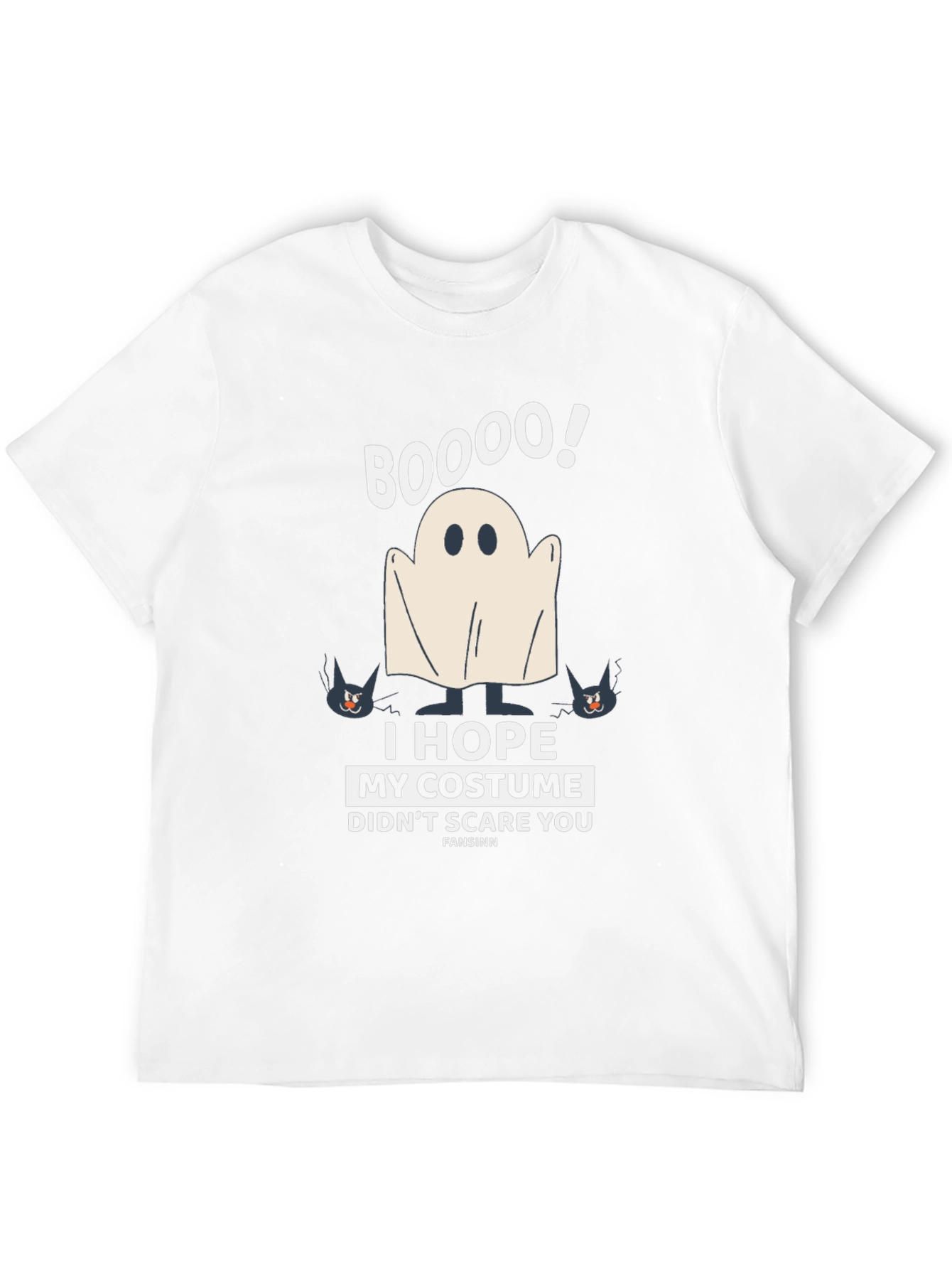 Boo! Halloween Costume T-Shirt Ghost & Cats