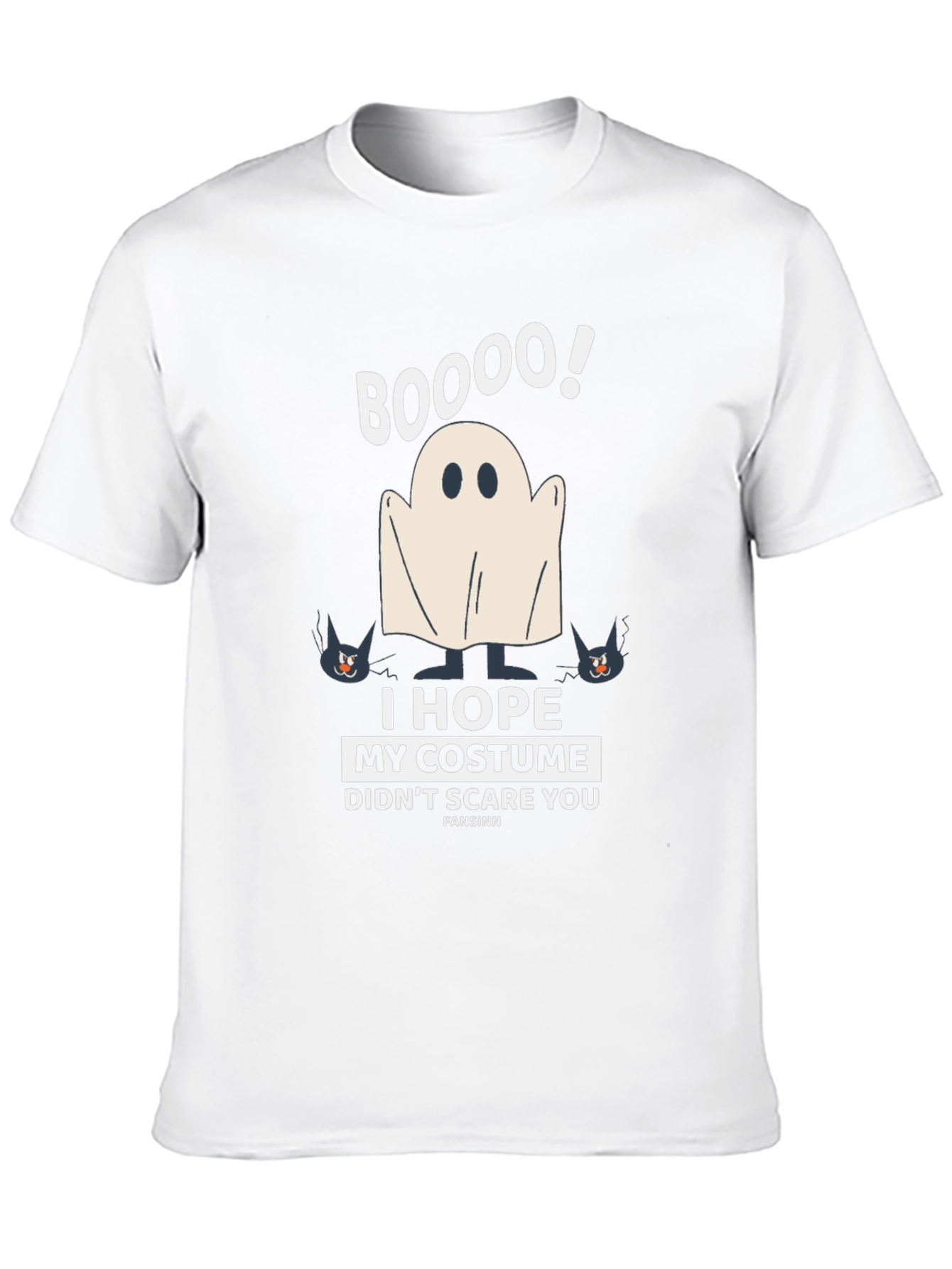 Boo! Halloween Costume T-Shirt Ghost & Cats