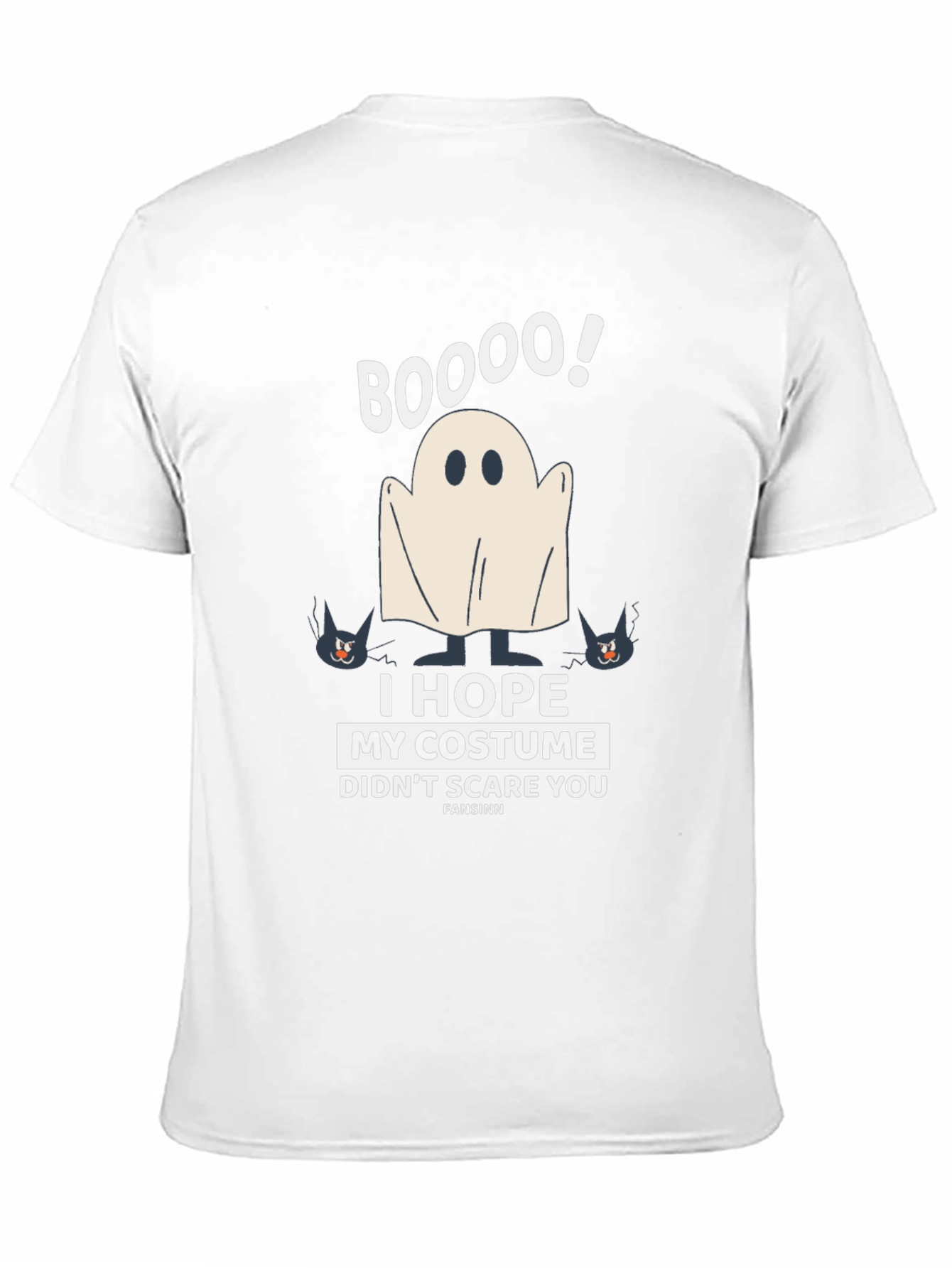 Boo! Halloween Costume T-Shirt Ghost & Cats