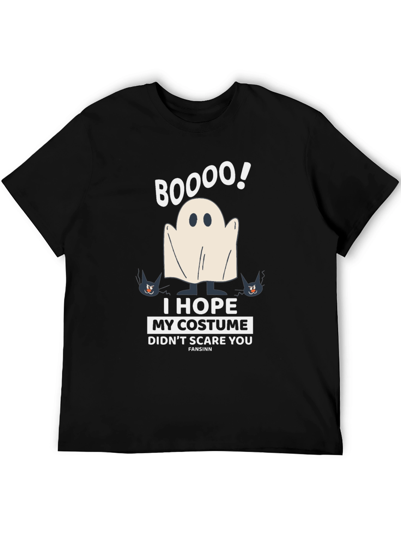 Boo! Halloween Costume T-Shirt Ghost & Cats