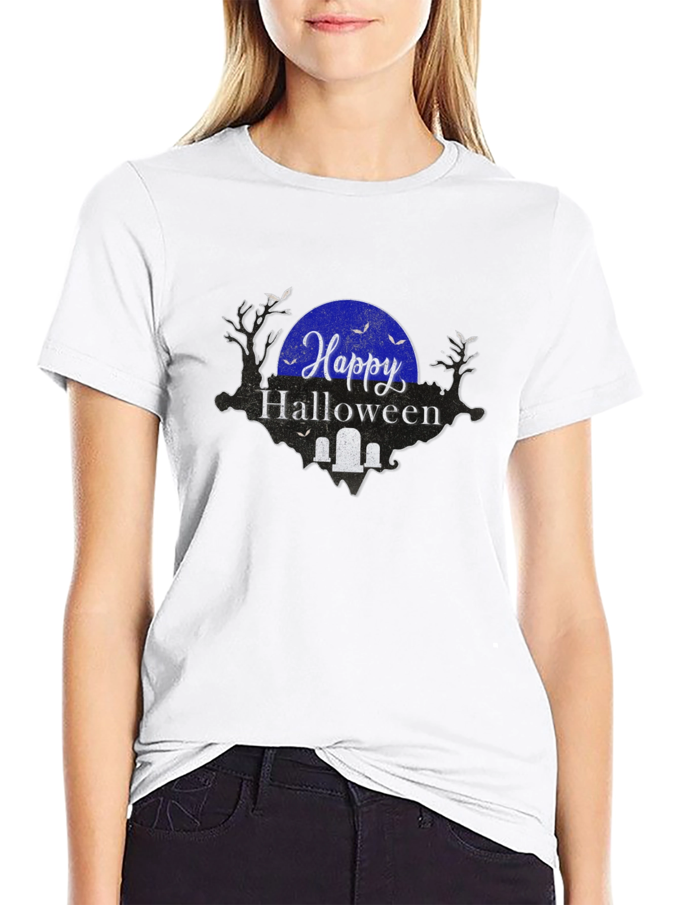 Happy Halloween Graphic Tee - Black Shirt
