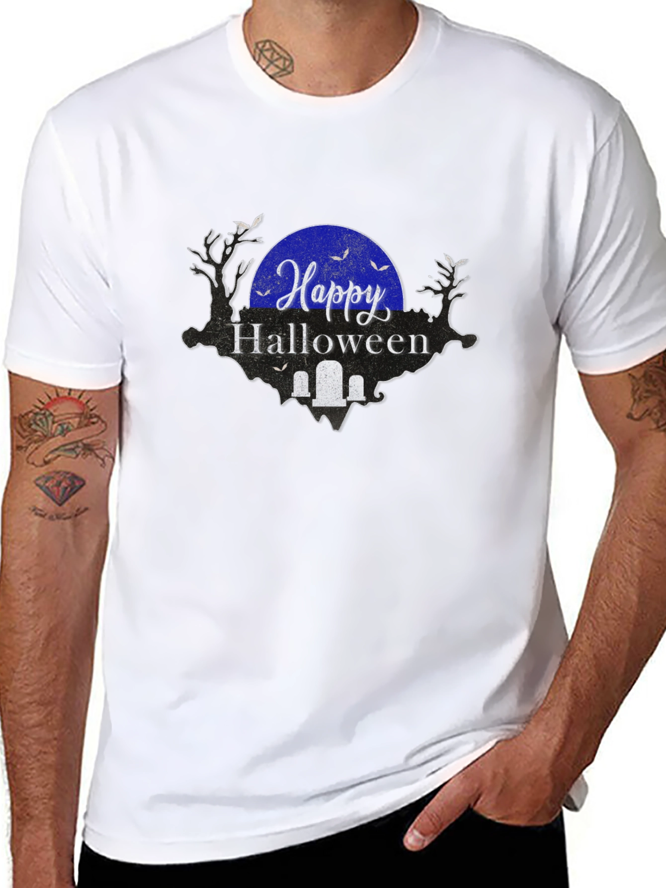 Happy Halloween Graphic Tee - Black Shirt
