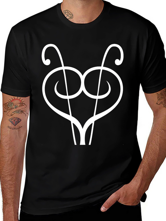 Abstract Ant T-Shirt - Black Cotton Graphic Tee