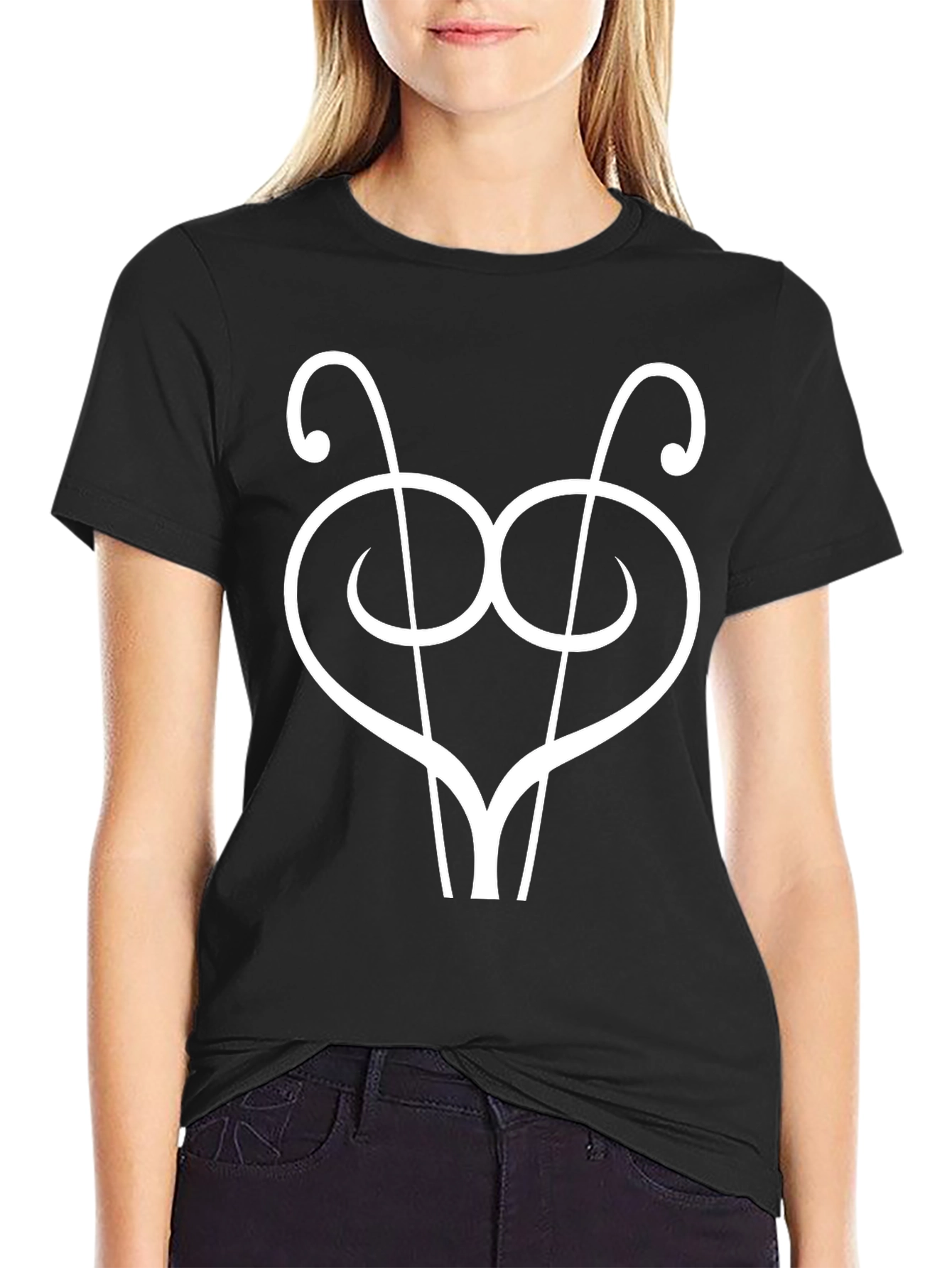 Abstract Ant T-Shirt - Black Cotton Graphic Tee