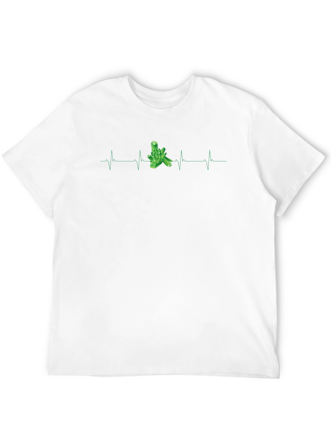Crystal Heartbeat T-Shirt - Green Stone EKG Line