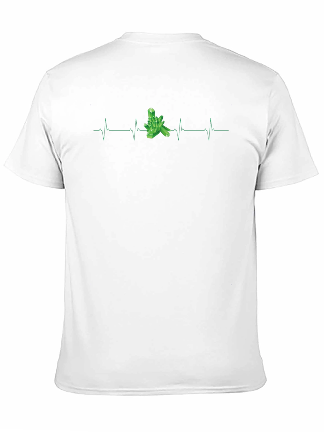 Crystal Heartbeat T-Shirt - Green Stone EKG Line