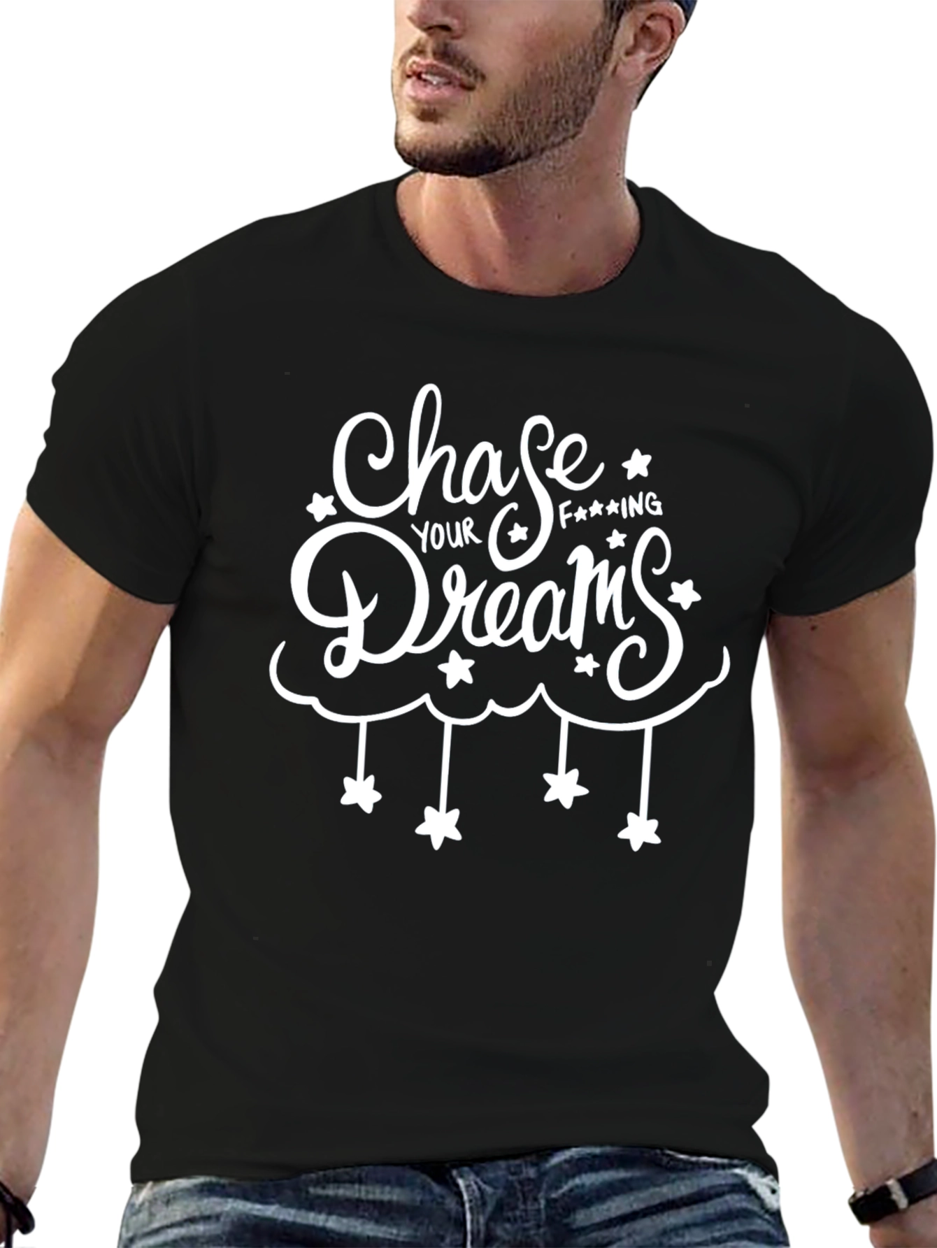Chase Your Dreams Graphic Tee - Black T-Shirt