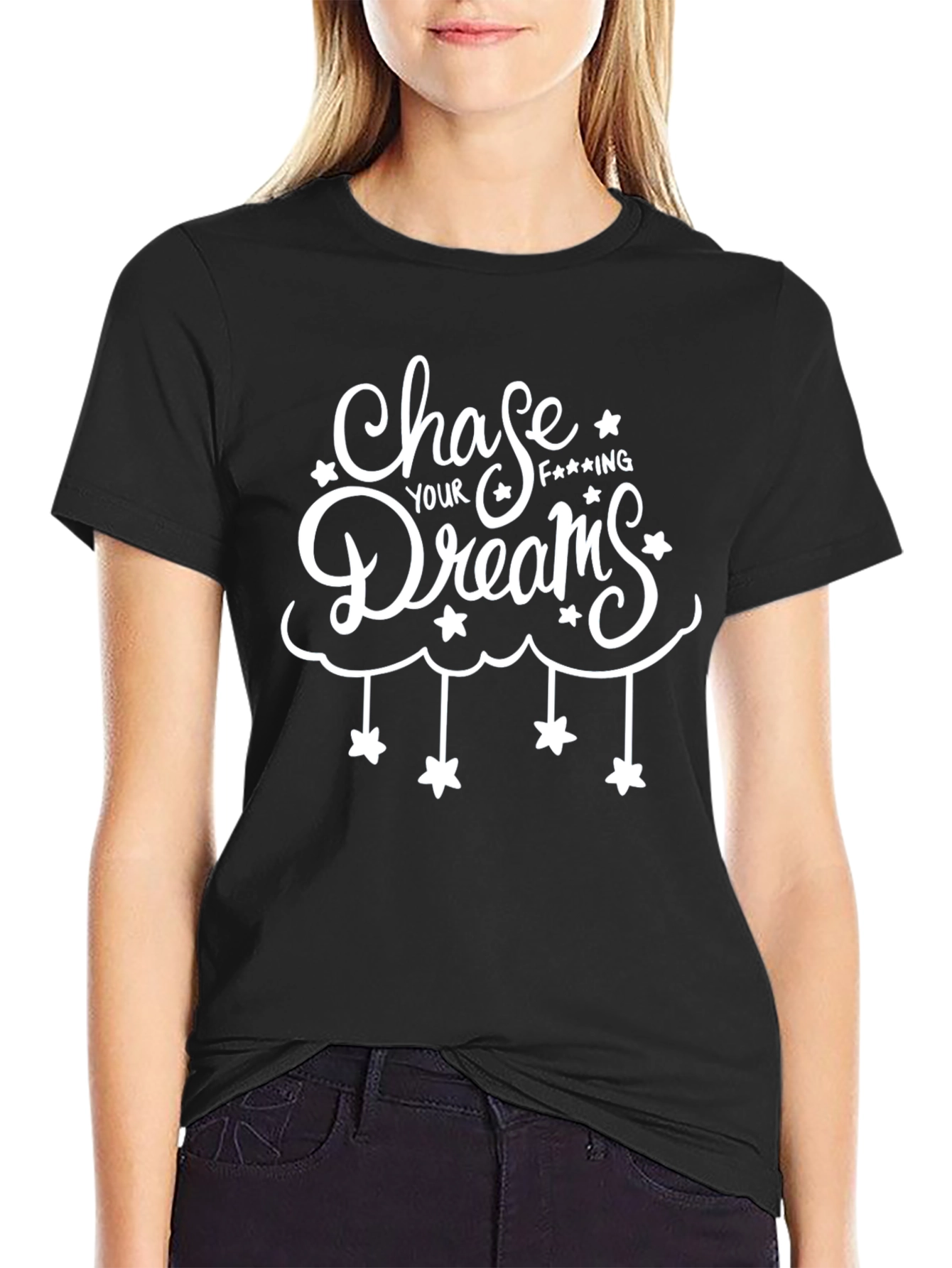 Chase Your Dreams Graphic Tee - Black T-Shirt