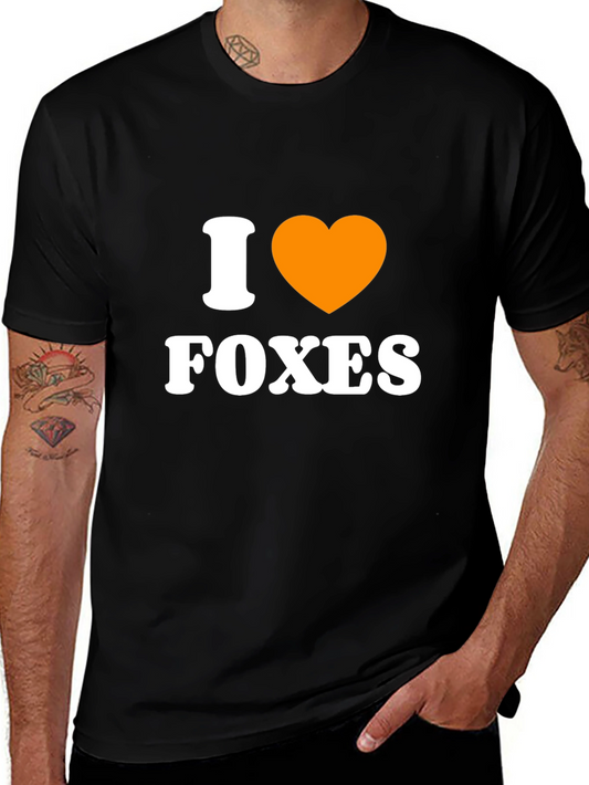 I Heart Foxes Black Graphic Tee
