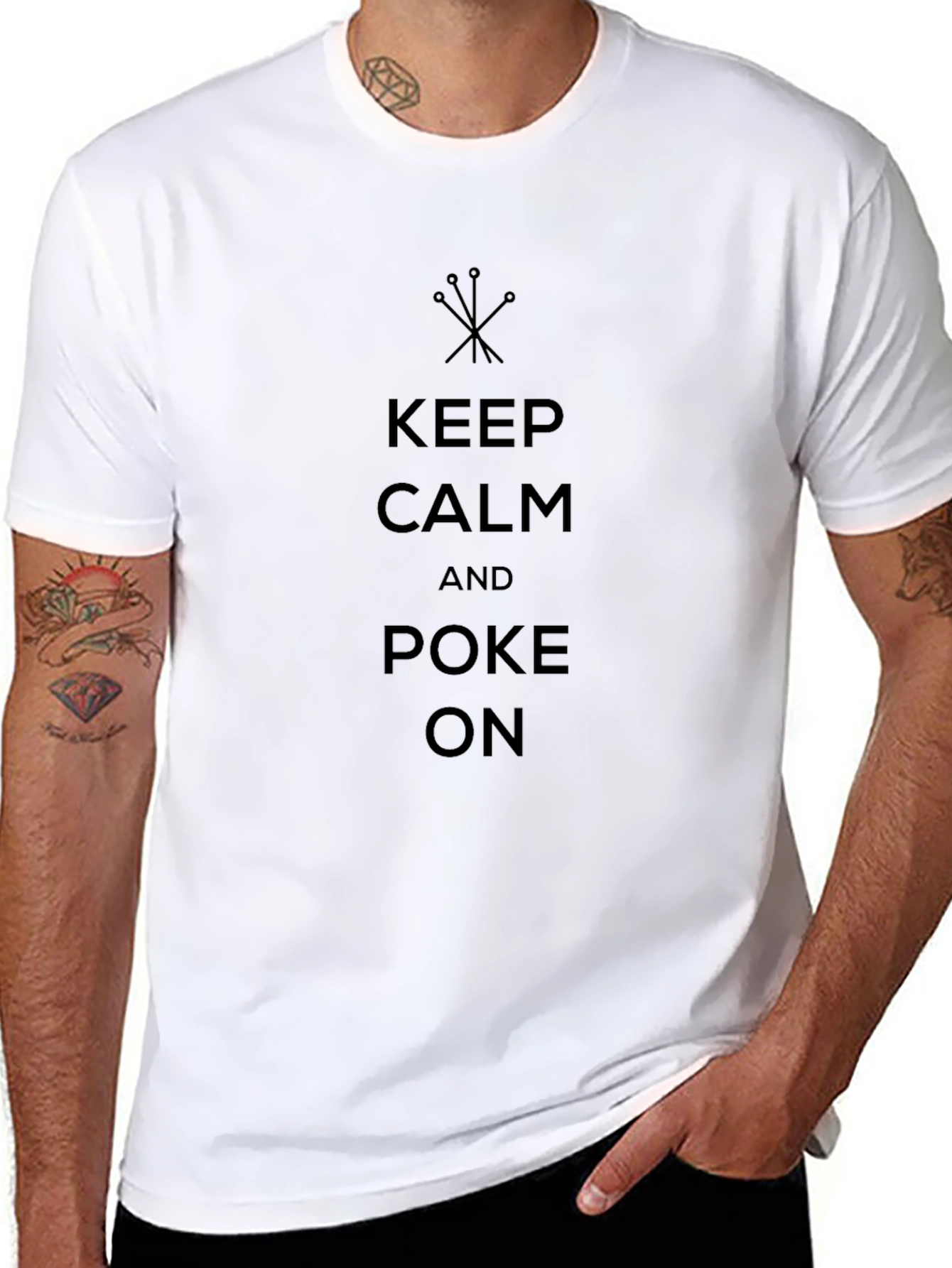 Keep Calm and Poke On Black T-Shirt