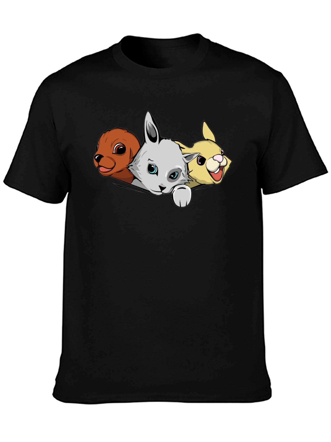 Cartoon Animal Pocket T-Shirt
