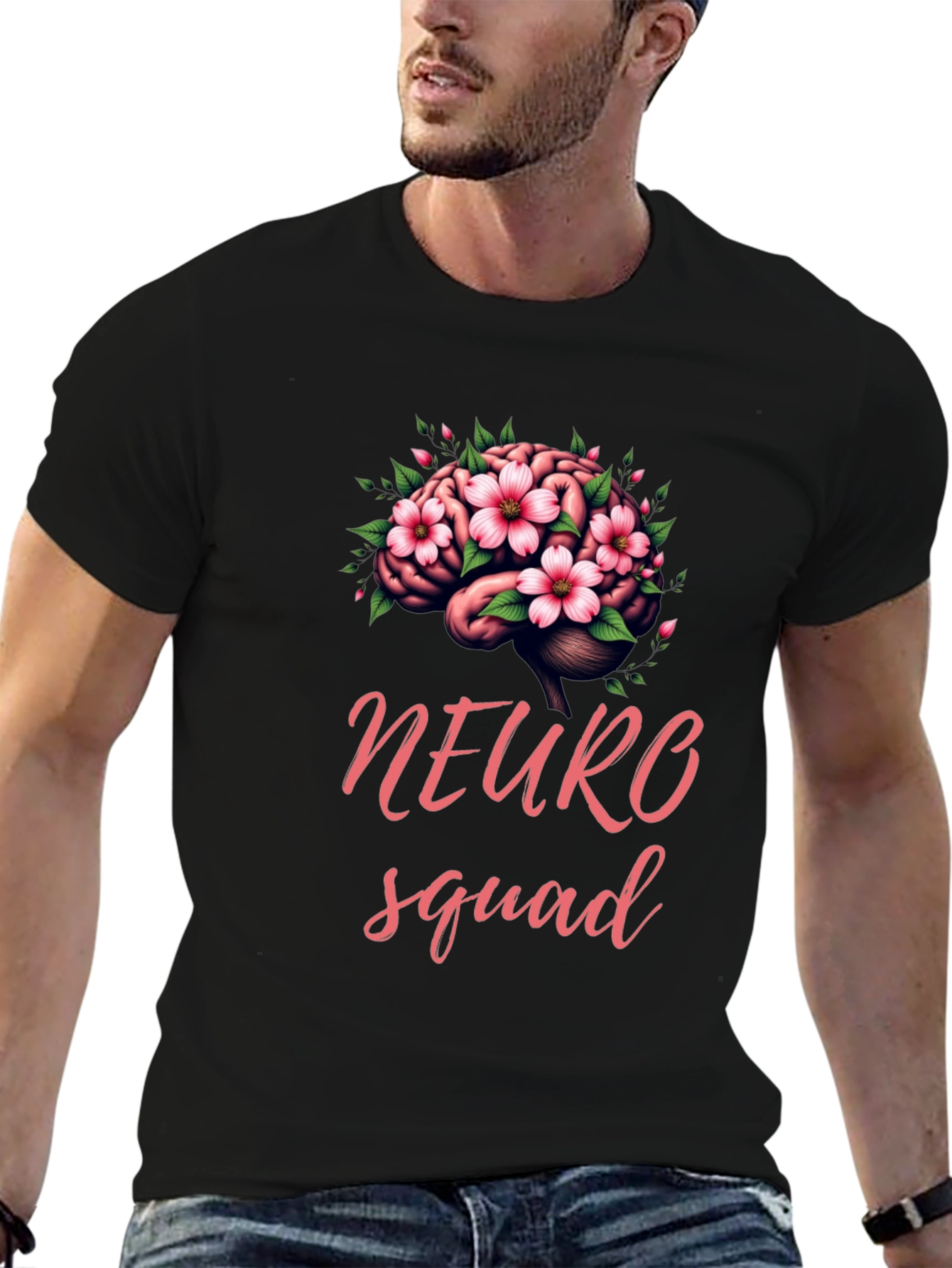 Neuro Squad Brain Floral Graphic Tee - Unisex