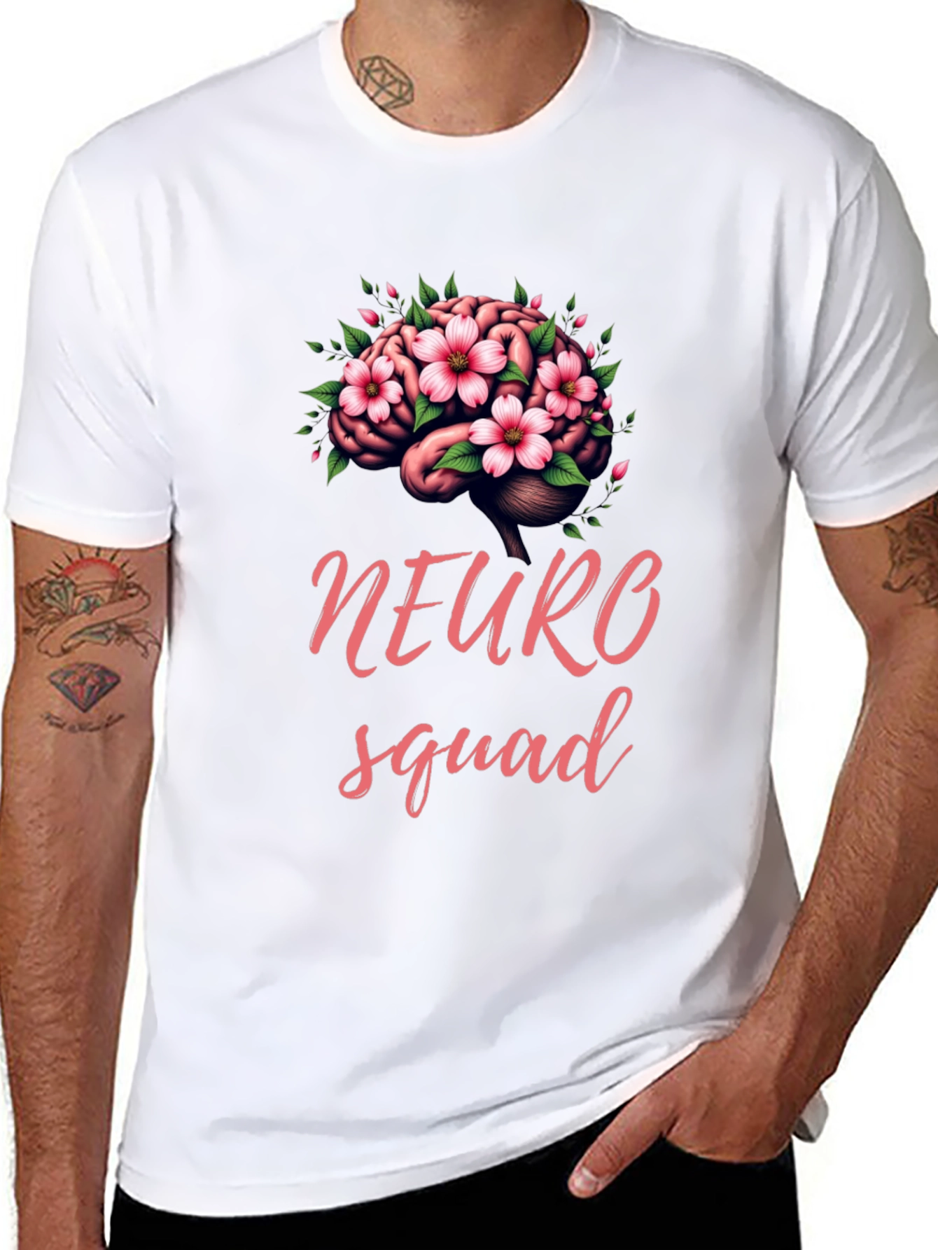 Neuro Squad Brain Floral Graphic Tee - Unisex