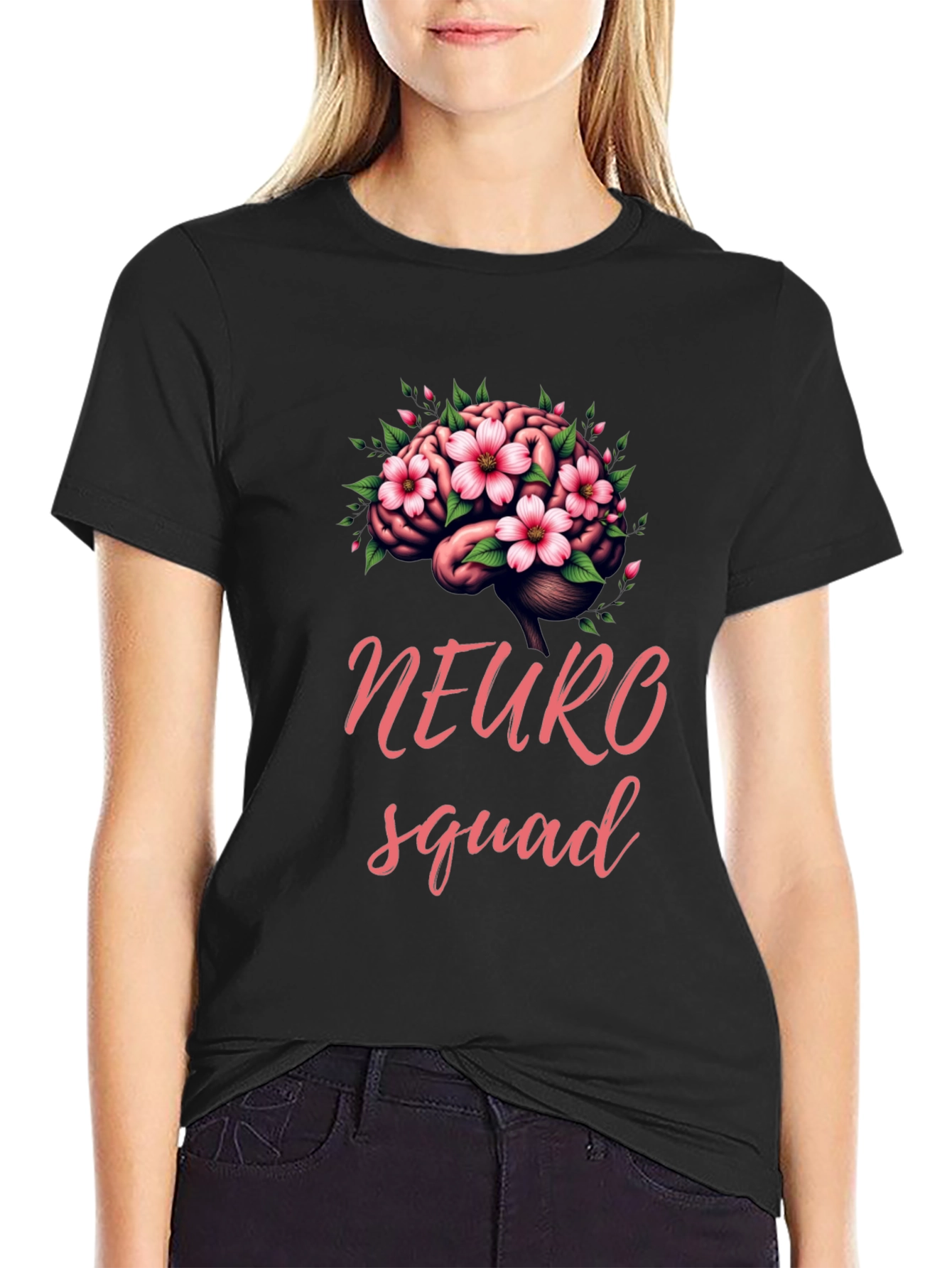 Neuro Squad Brain Floral Graphic Tee - Unisex