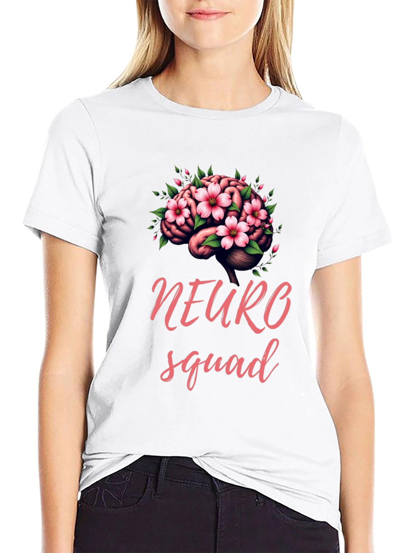 Neuro Squad Brain Floral Graphic Tee - Unisex