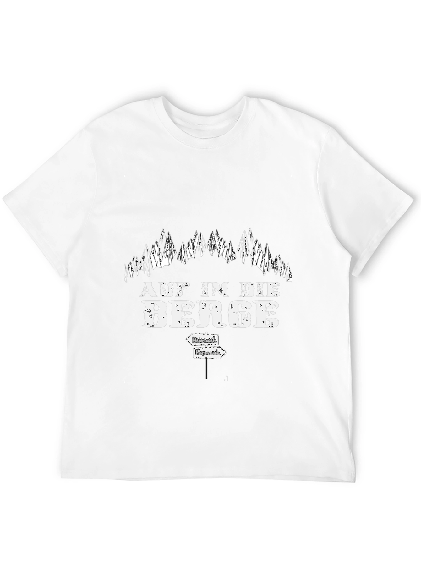 Mens Black Auf in die Berge T-Shirt