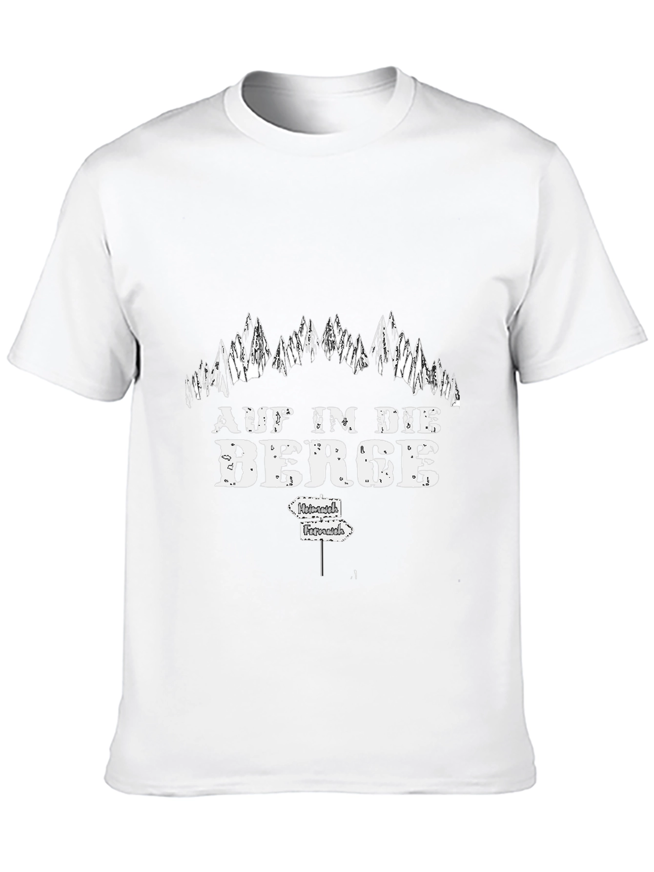 Mens Black Auf in die Berge T-Shirt