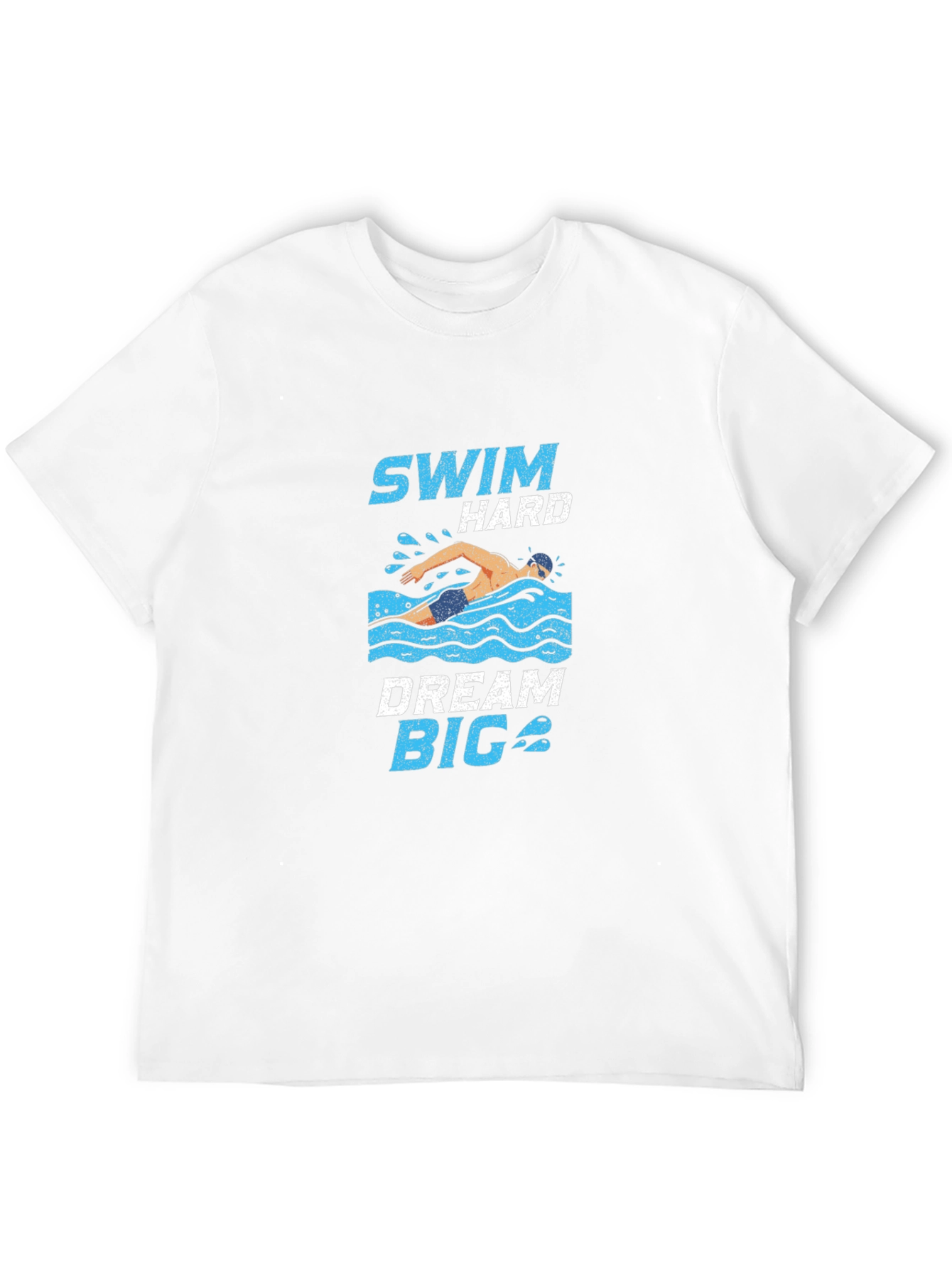 Swim Hard Dream Big Black Graphic Tee