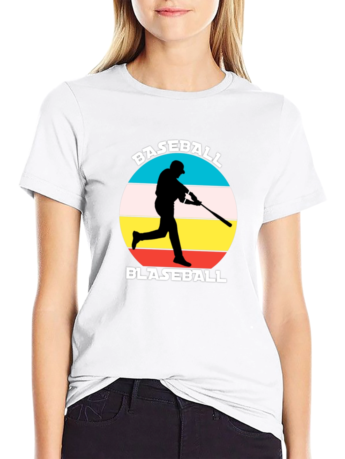 Baseball Player Graphic Tee - Retro Style