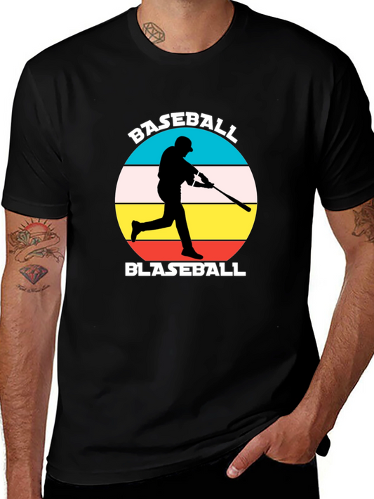 Baseball Player Graphic Tee - Retro Style