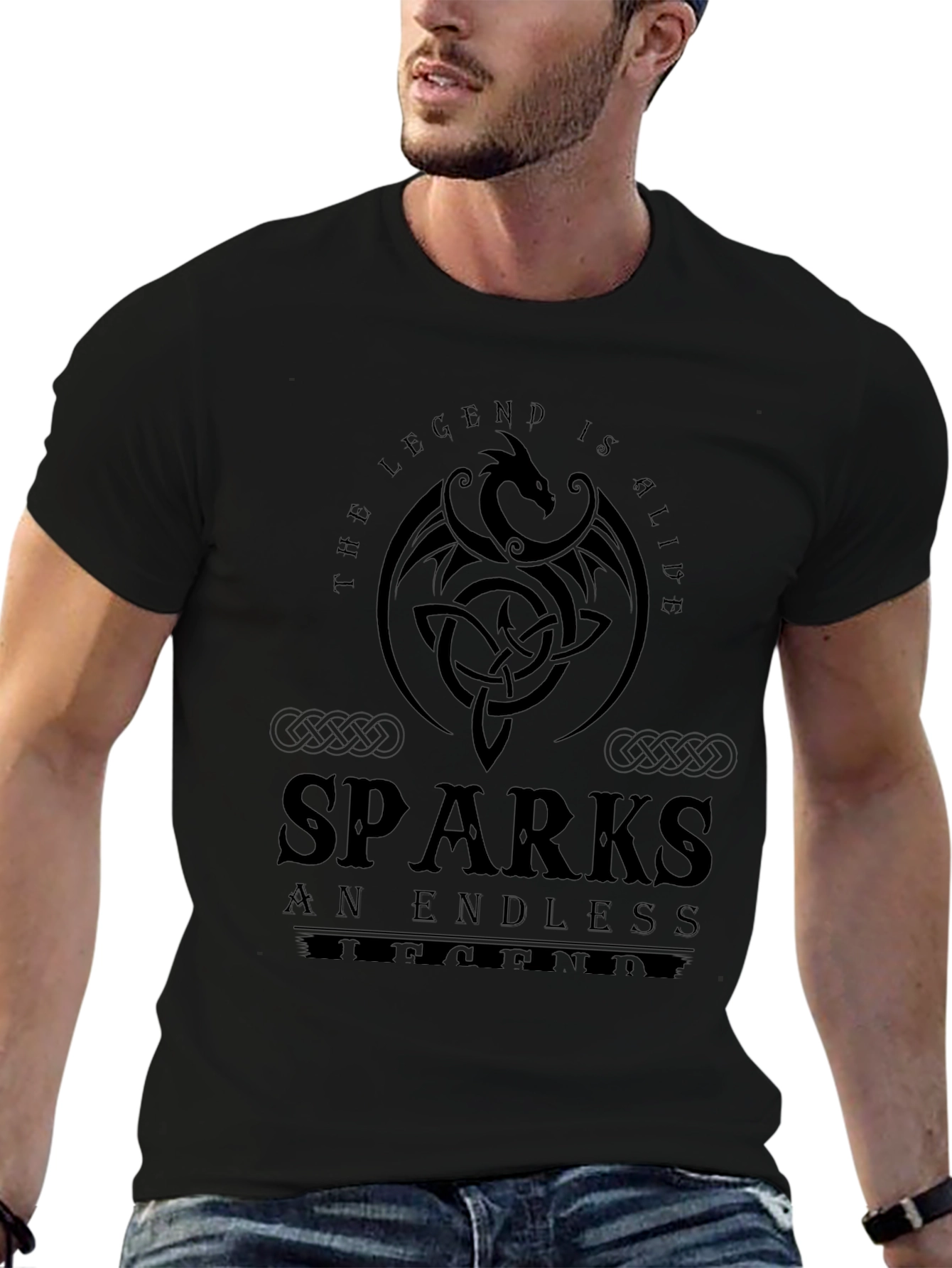 Dragon Legend Black Graphic T-Shirt