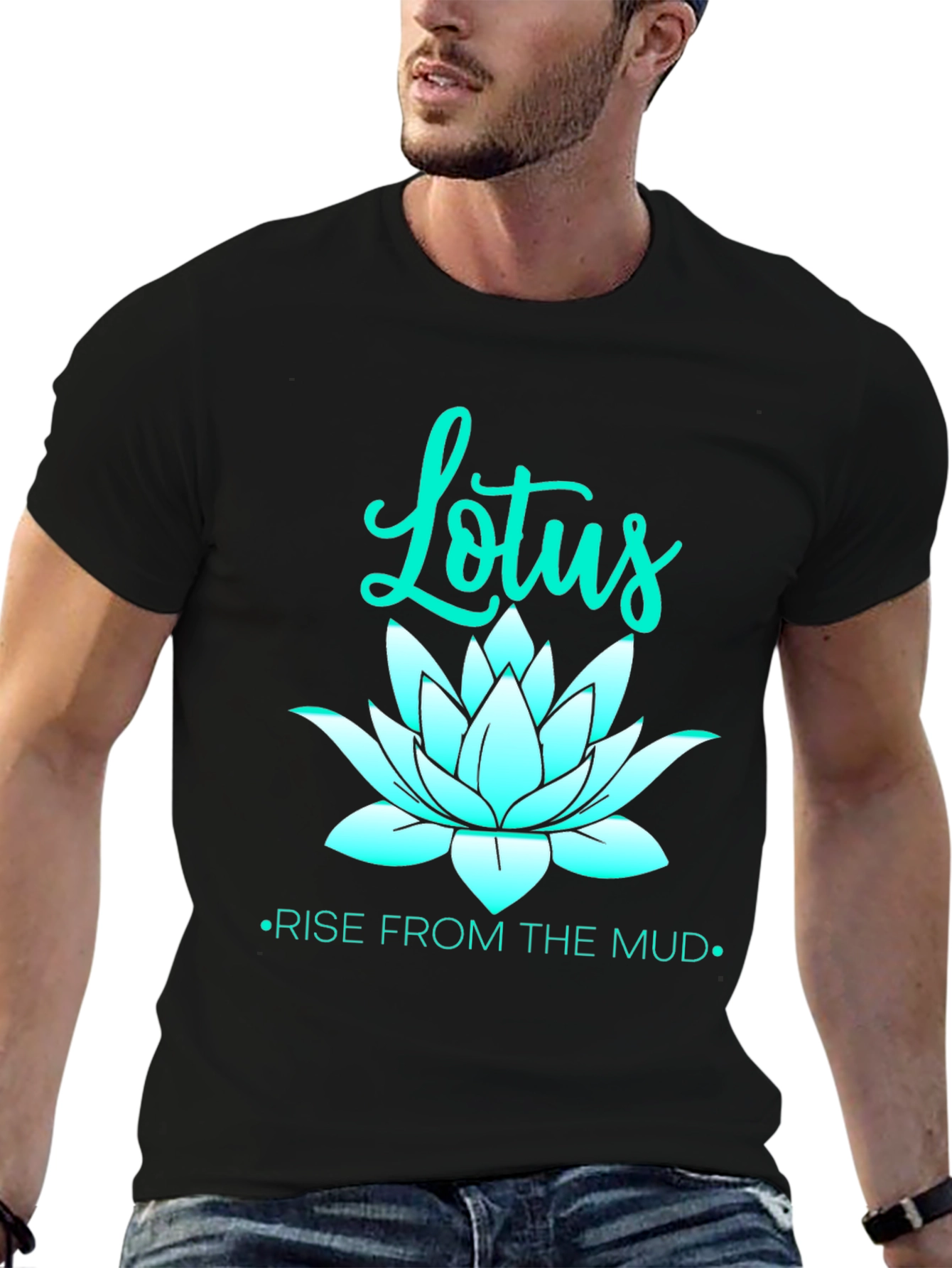 Lotus Rise Graphic Tee - Black Unisex T-Shirt