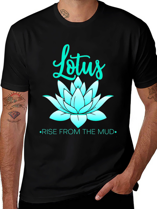 Lotus Rise Graphic Tee - Black Unisex T-Shirt