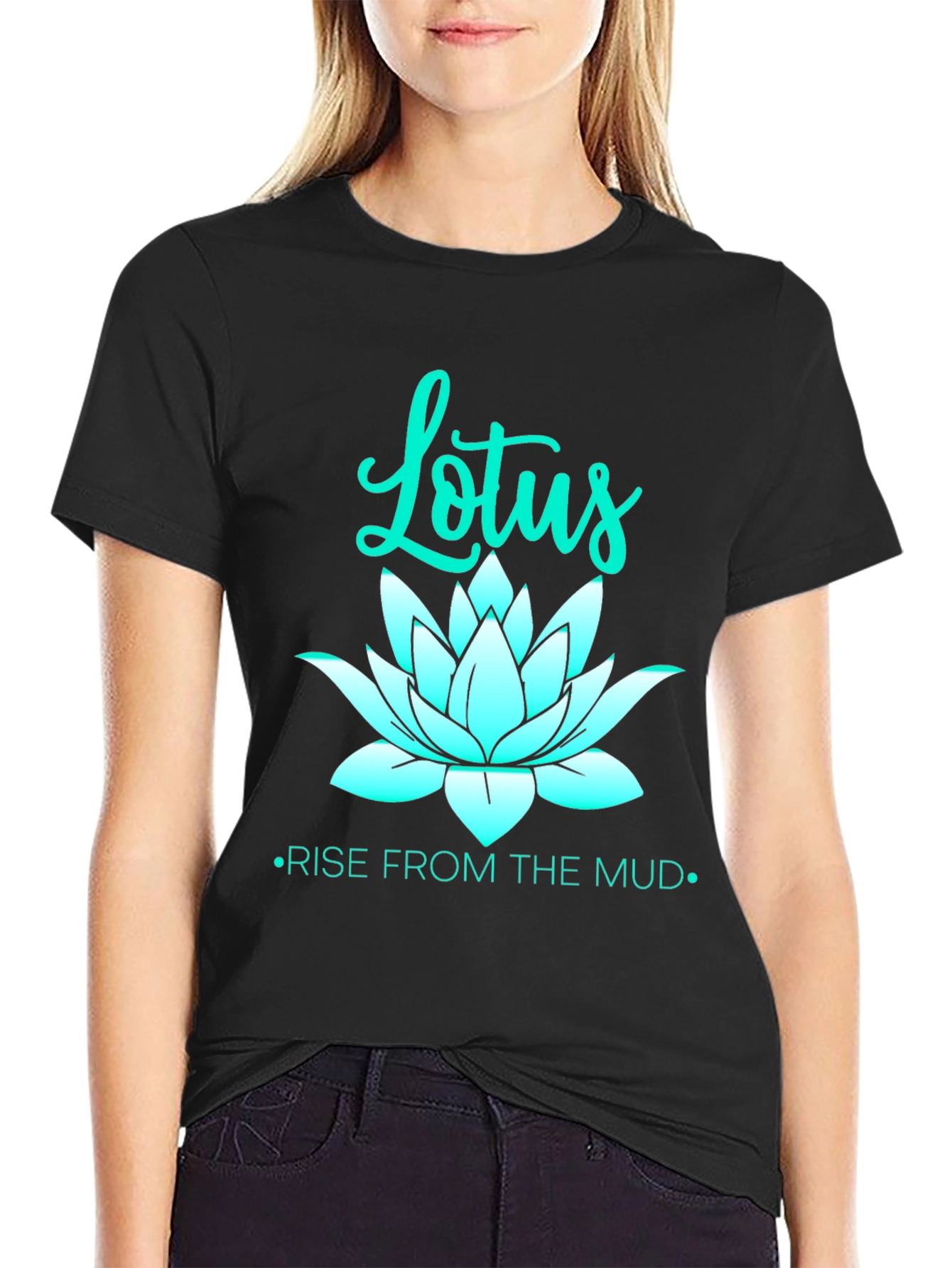 Lotus Rise Graphic Tee - Black Unisex T-Shirt