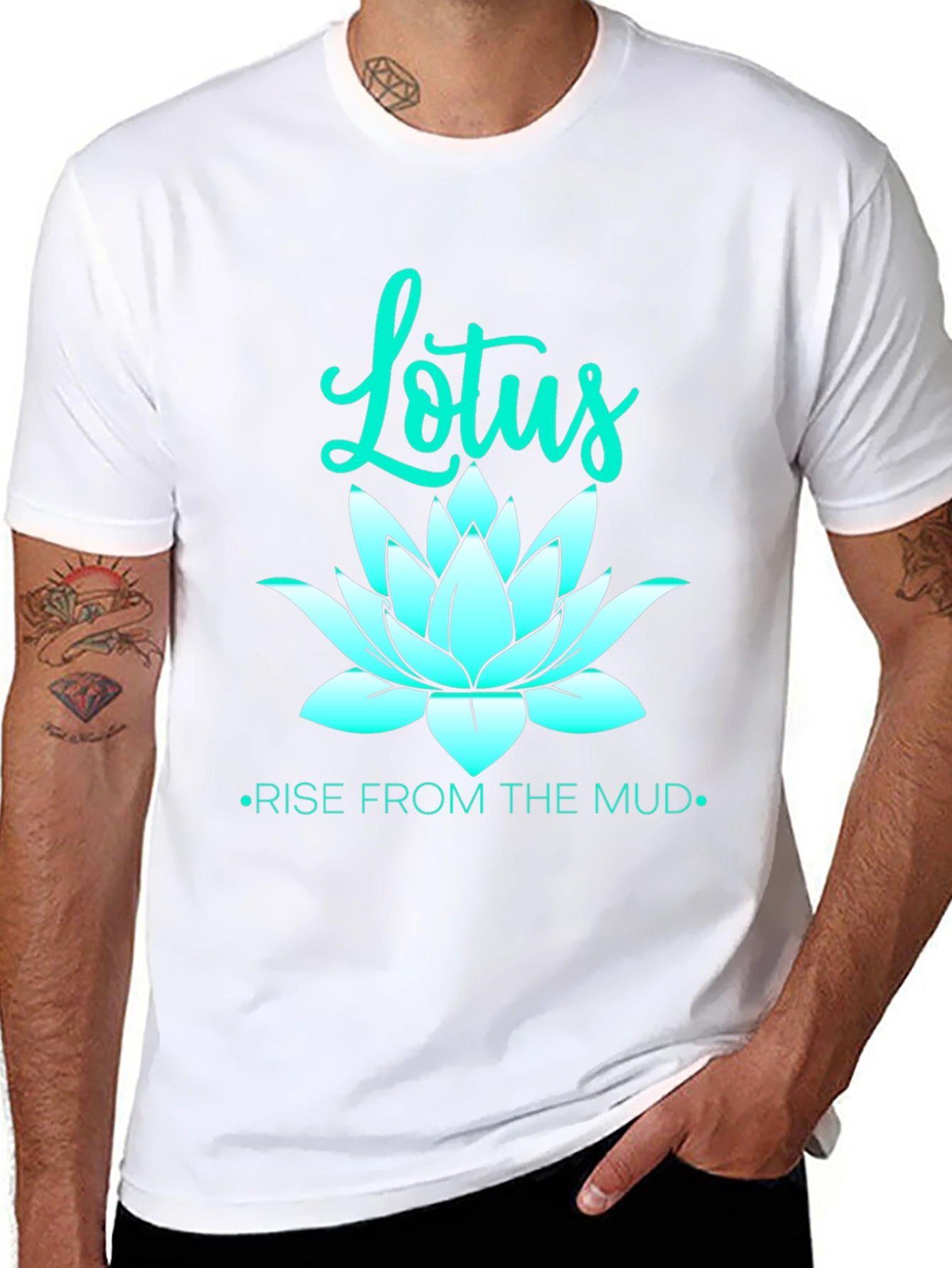 Lotus Rise Graphic Tee - Black Unisex T-Shirt