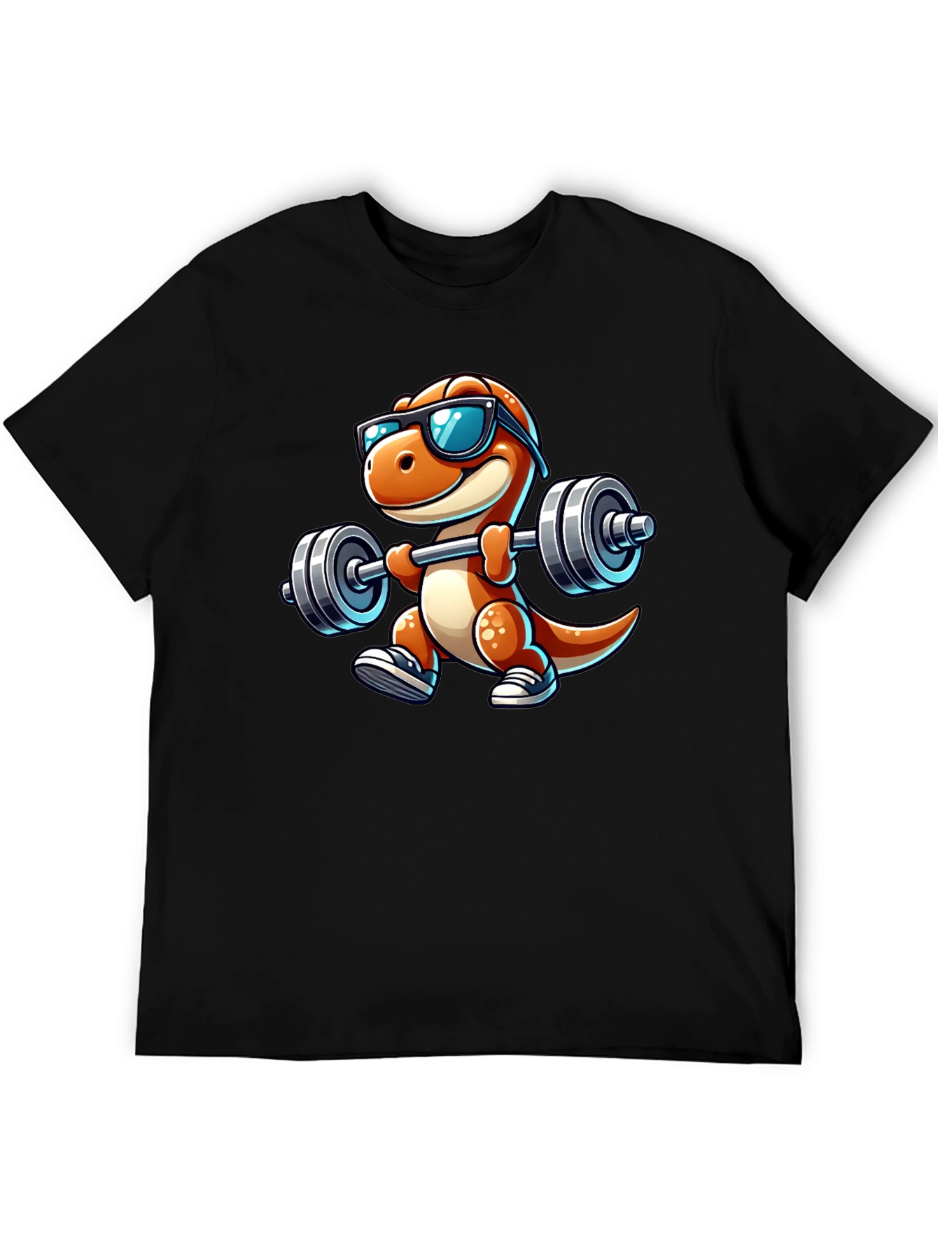 Dino Gym Bro Black T-Shirt