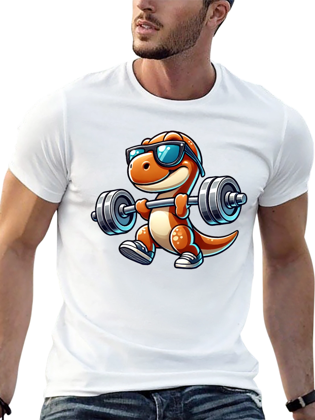 Dino Gym Bro Black T-Shirt
