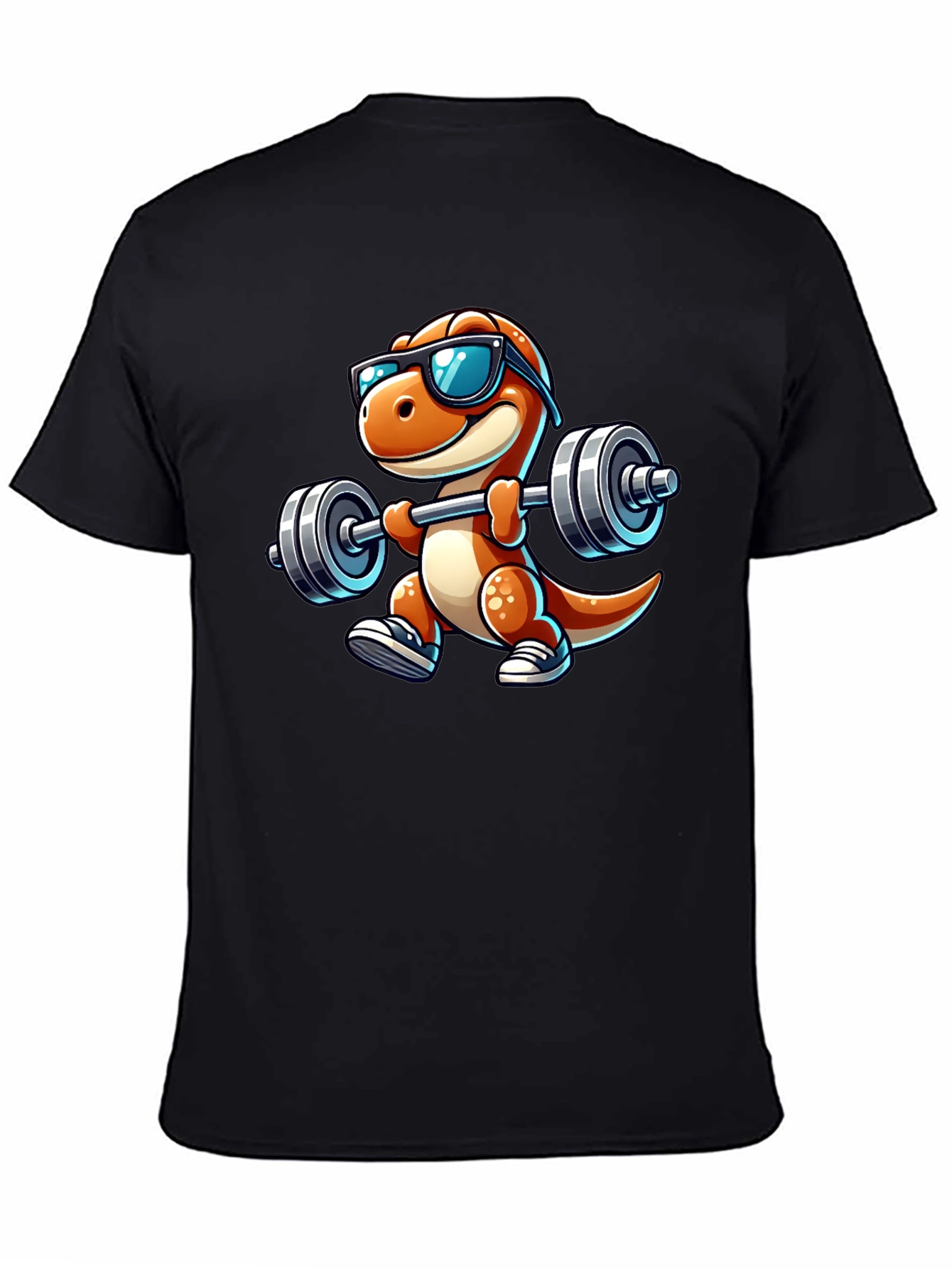 Dino Gym Bro Black T-Shirt
