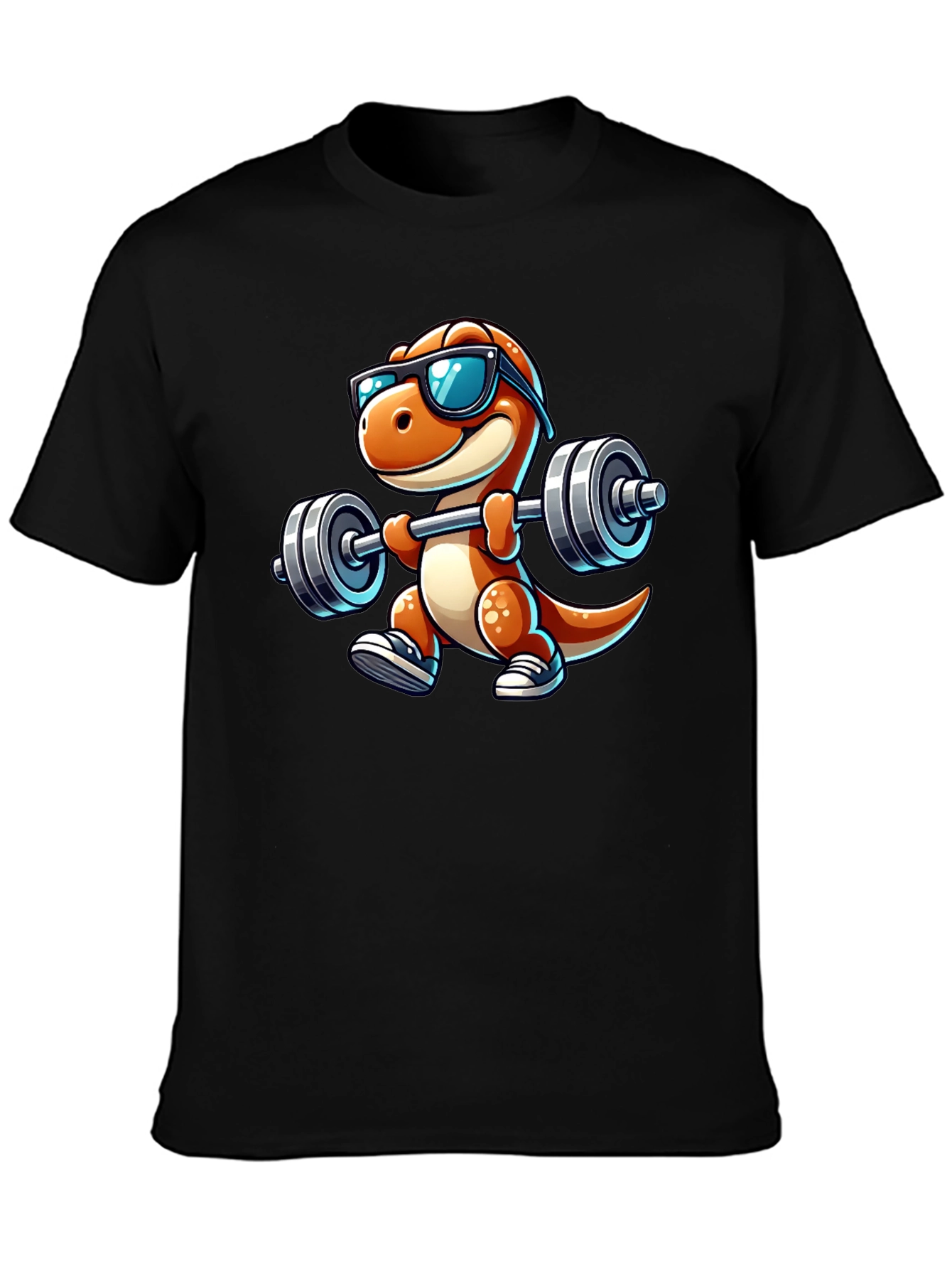Dino Gym Bro Black T-Shirt