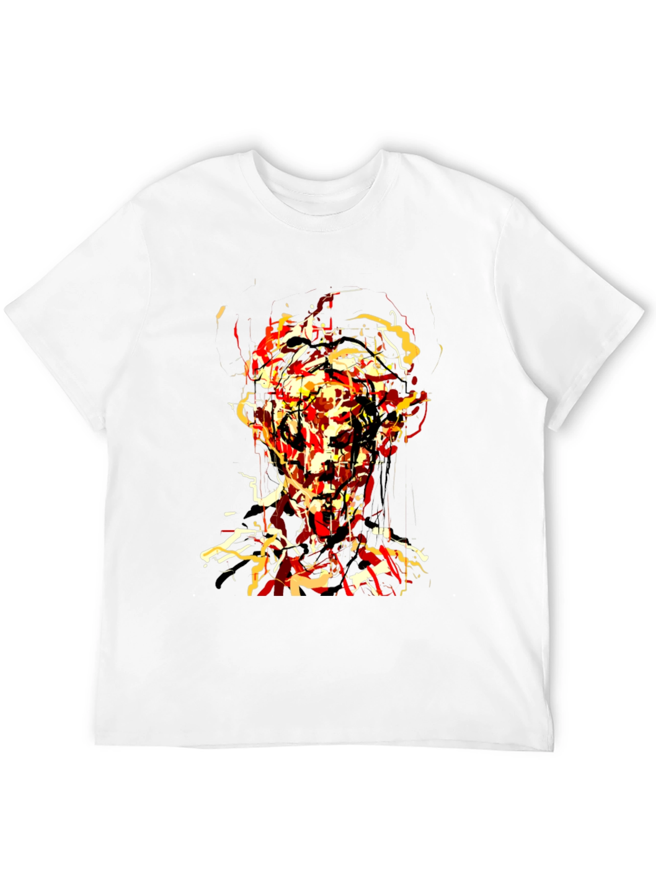 Abstract Face Graphic Black T-Shirt