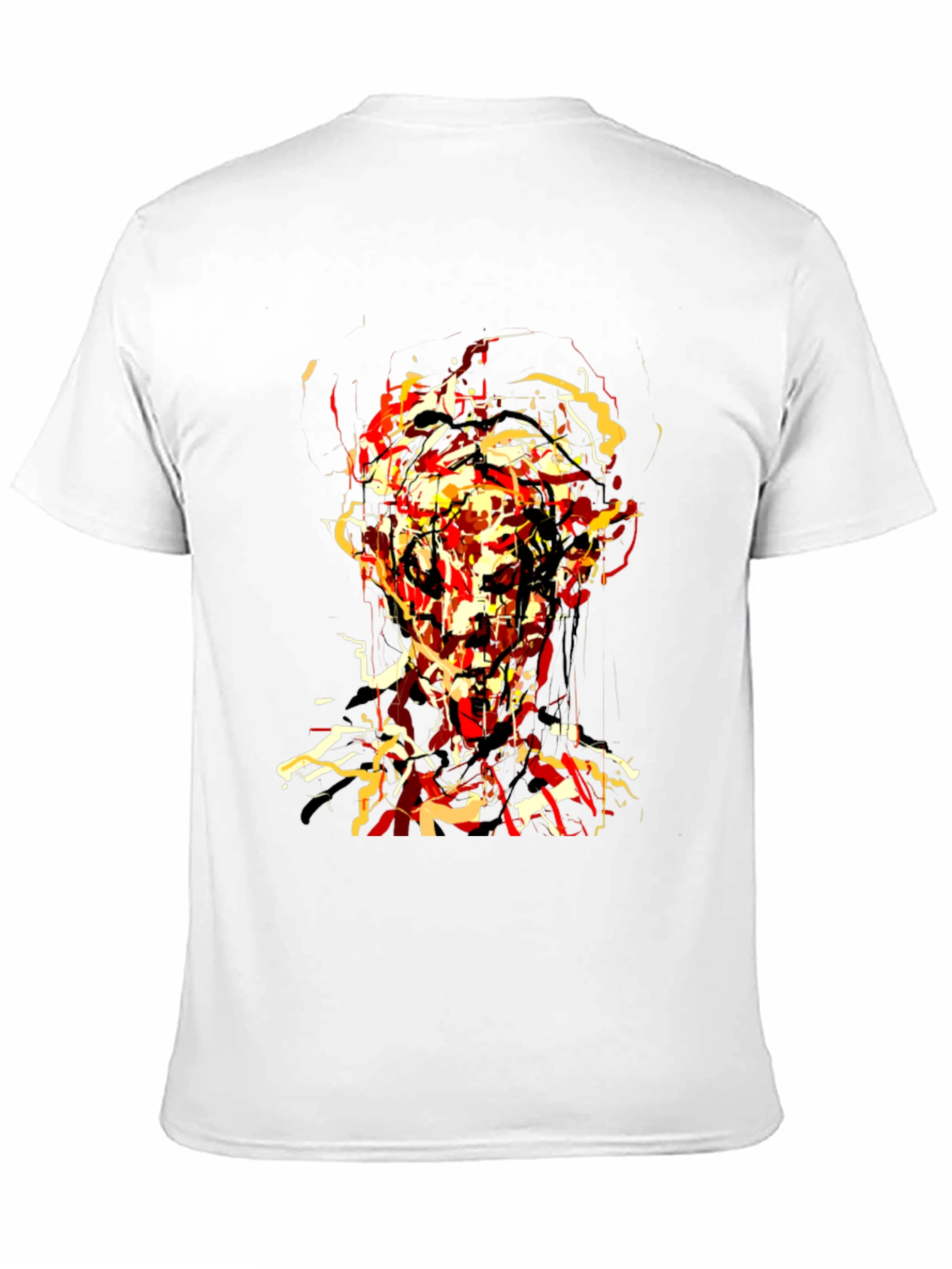 Abstract Face Graphic Black T-Shirt