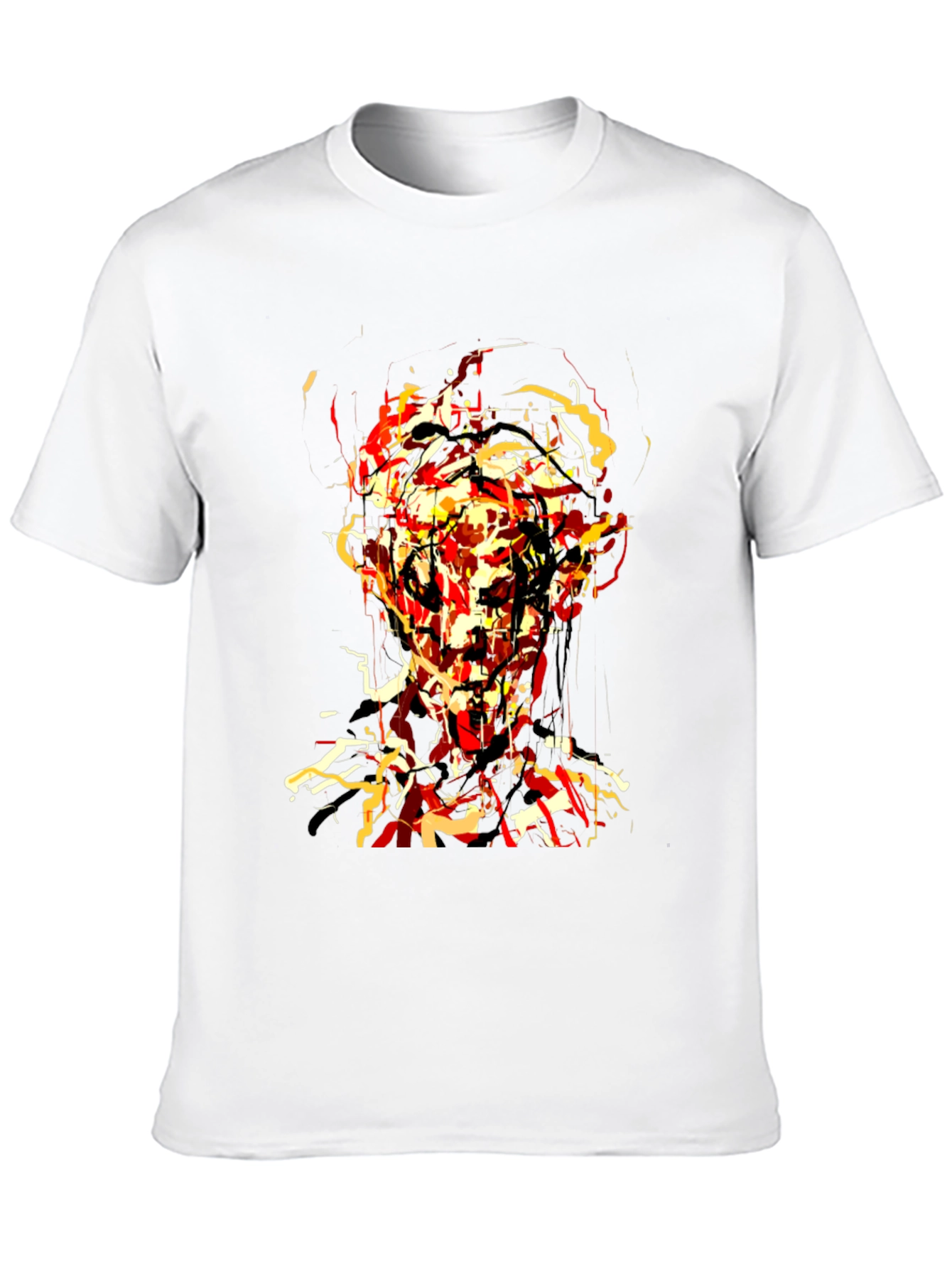 Abstract Face Graphic Black T-Shirt