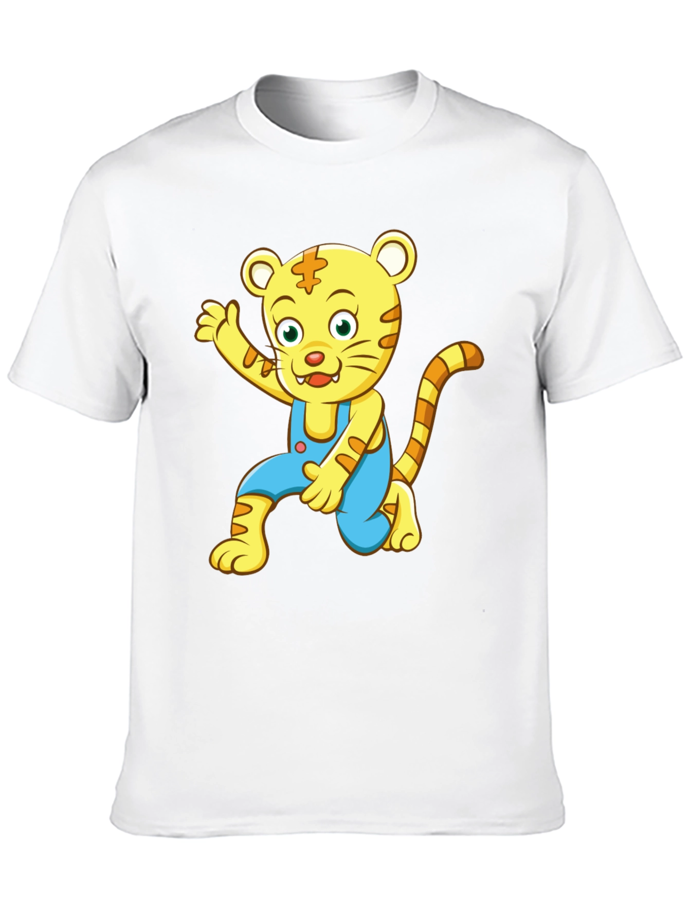Cartoon Tiger Graphic Tee - Mens Black T-Shirt