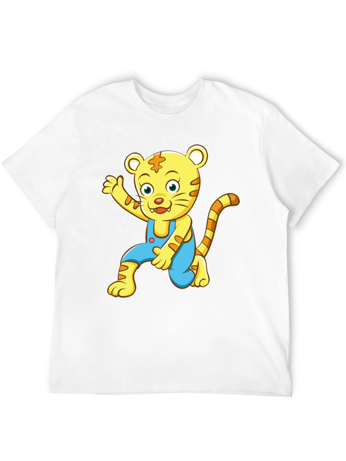 Cartoon Tiger Graphic Tee - Mens Black T-Shirt