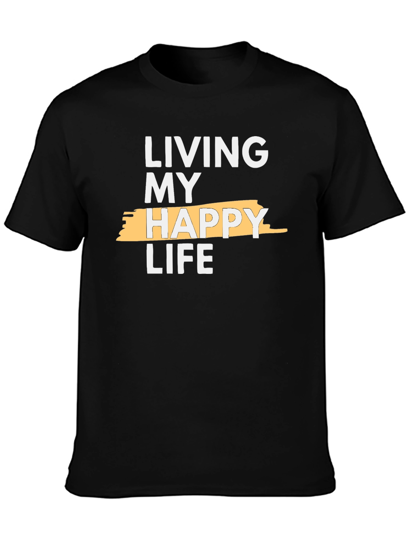 Living My Happy Life Graphic Tee - Black