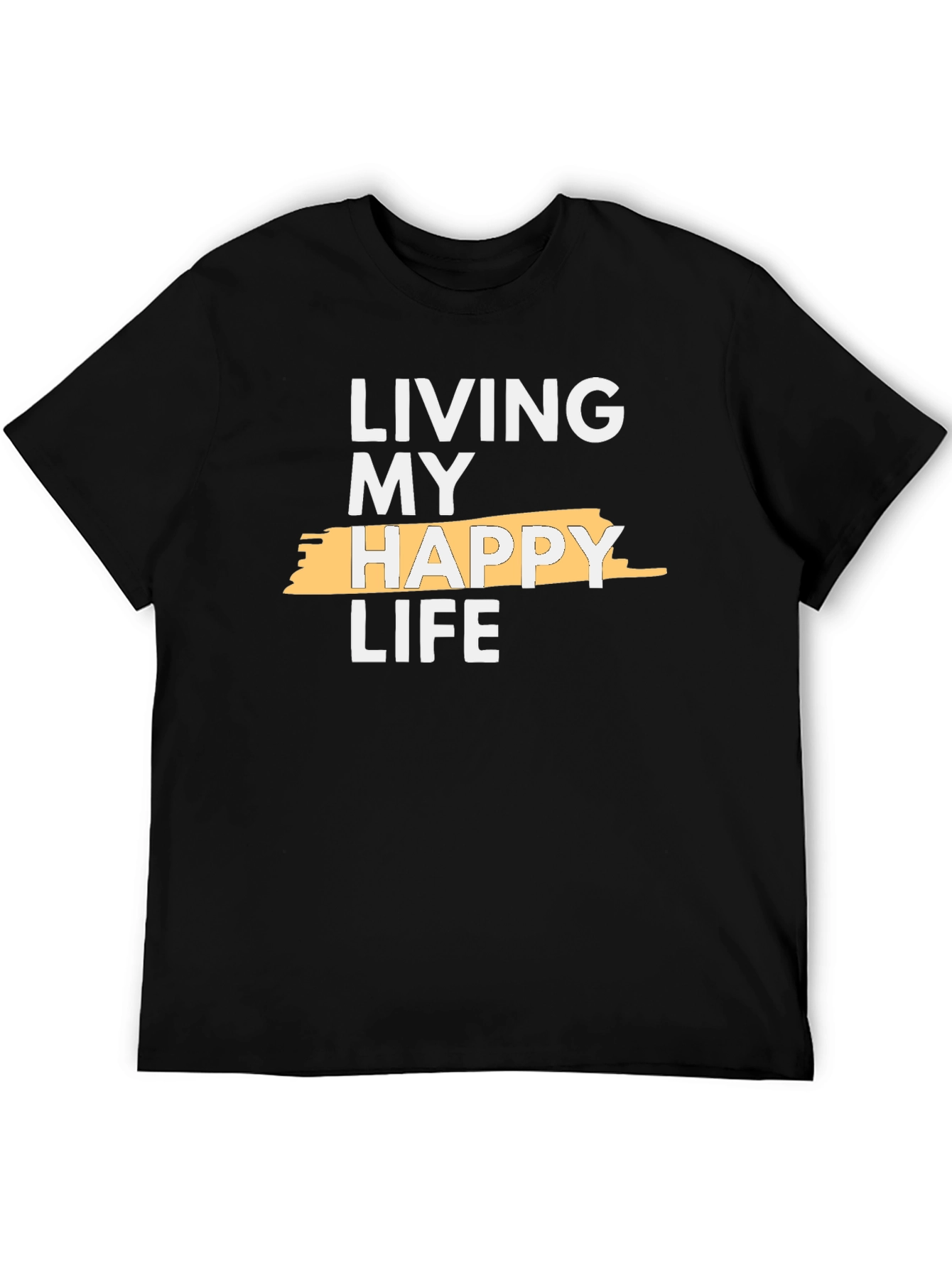 Living My Happy Life Graphic Tee - Black
