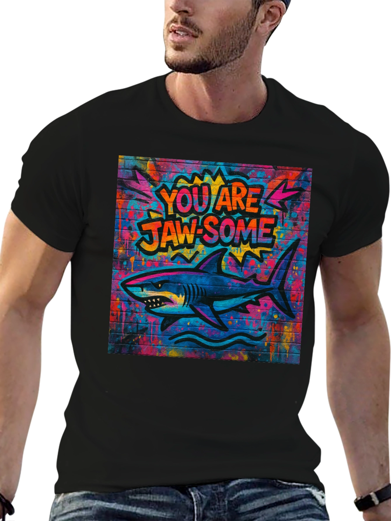 Jaw-some Shark Graphic Tee - Urban Streetwear