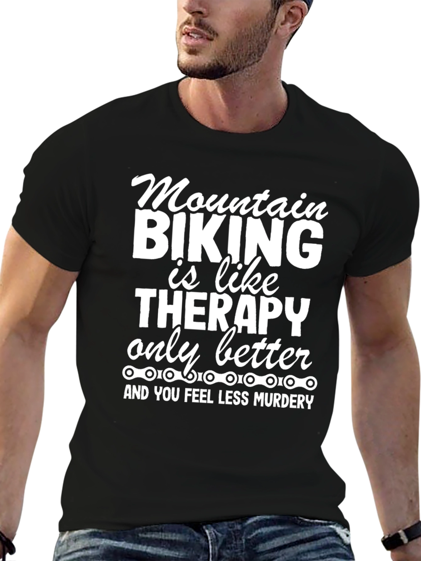 Mountain Biking Therapy T-Shirt - Funny Biker Tee