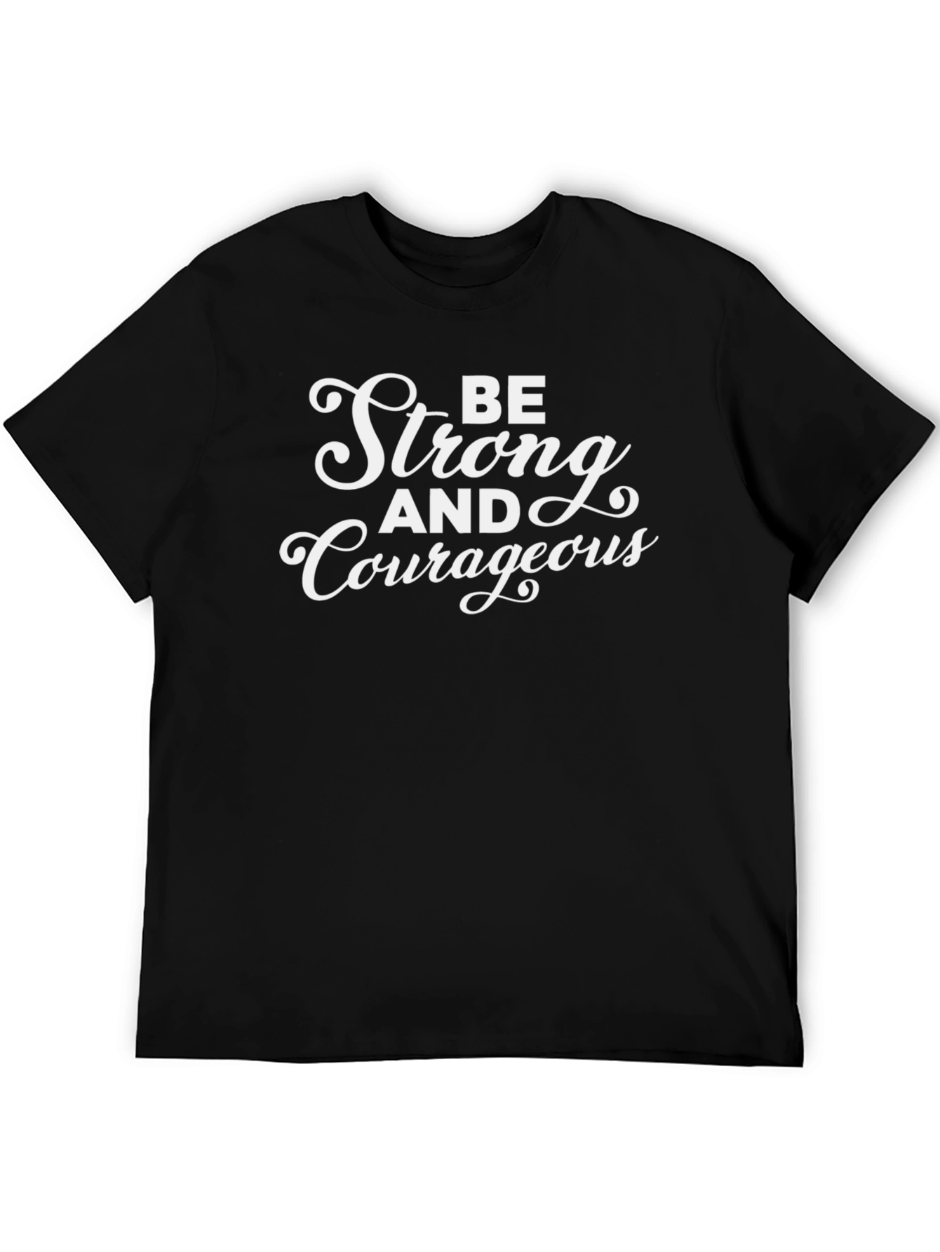 Be Strong and Courageous Graphic Tee - Black