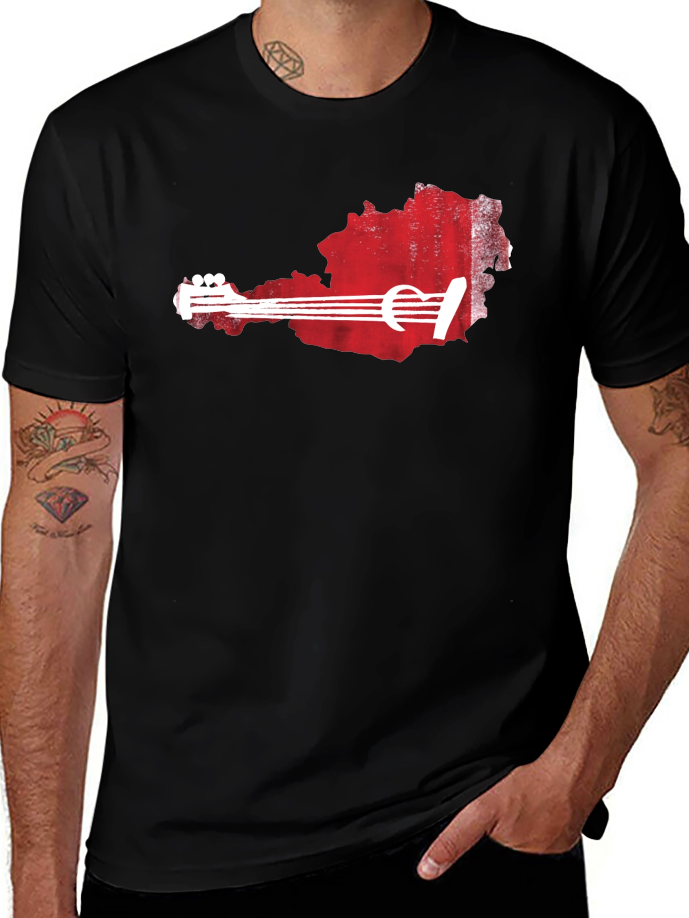 Austria Guitar T-Shirt - Black