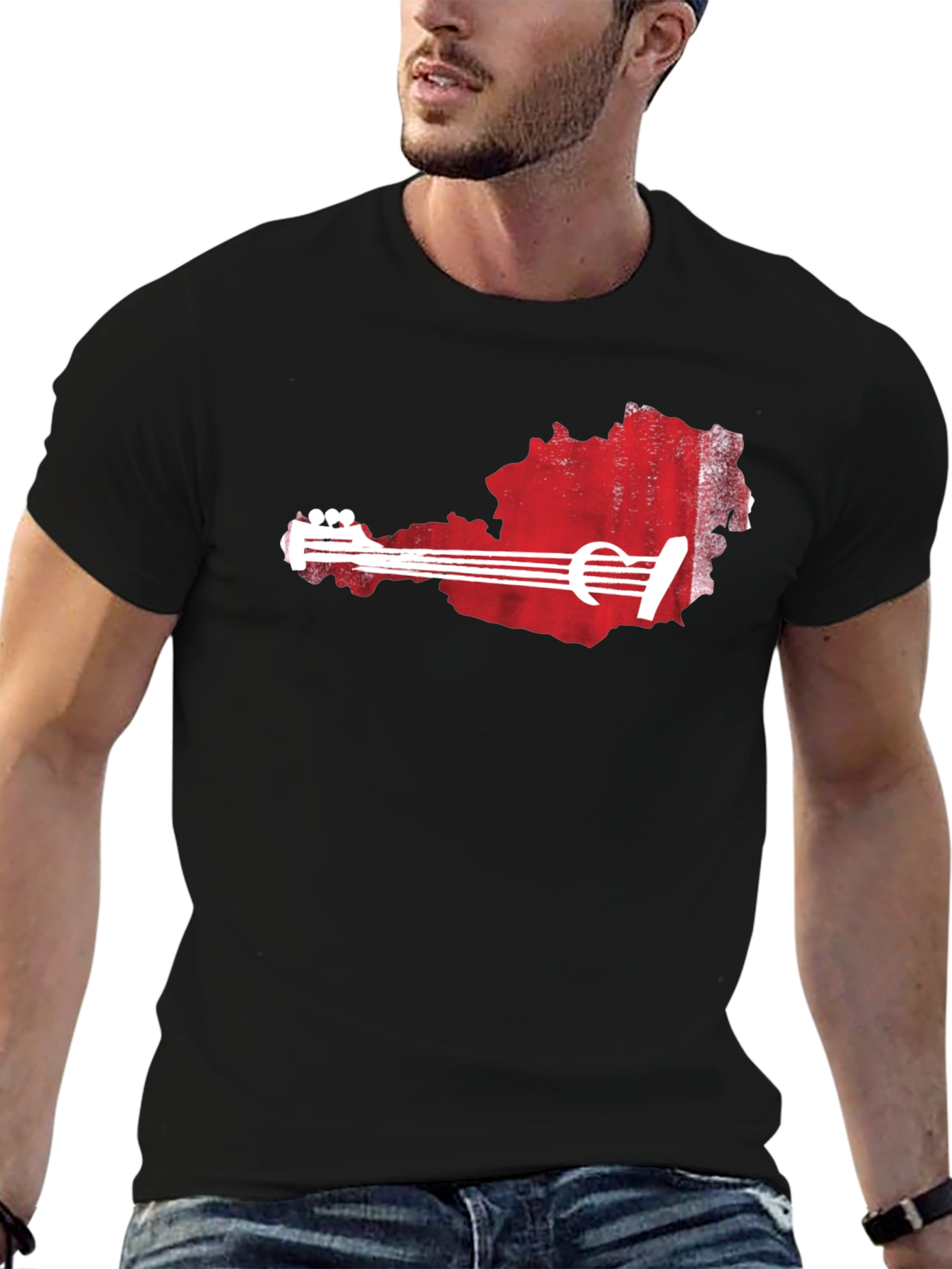 Austria Guitar T-Shirt - Black
