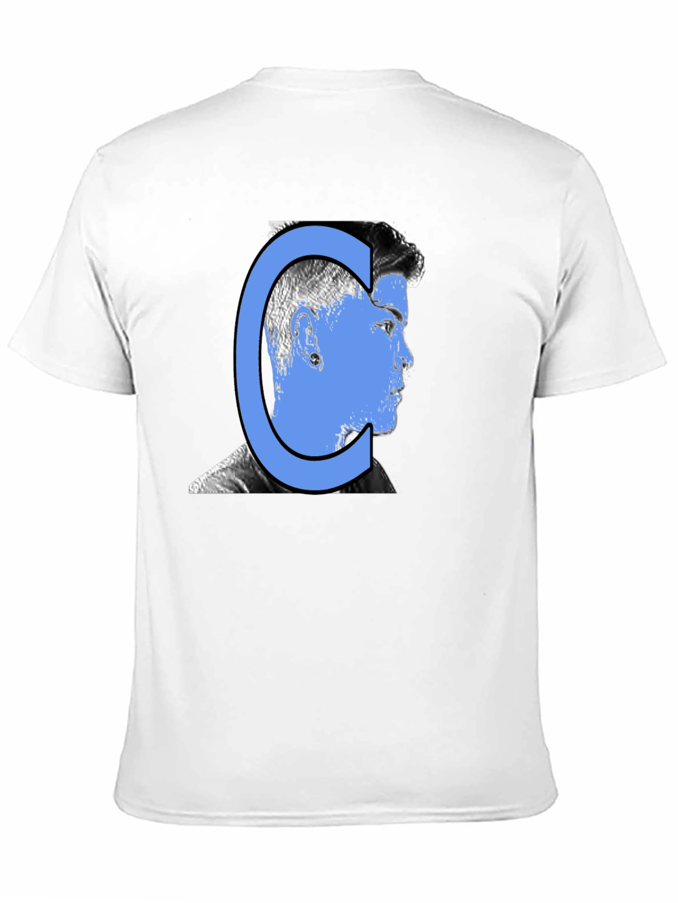 Black Graphic Tee - Letter C Man Silhouette Print